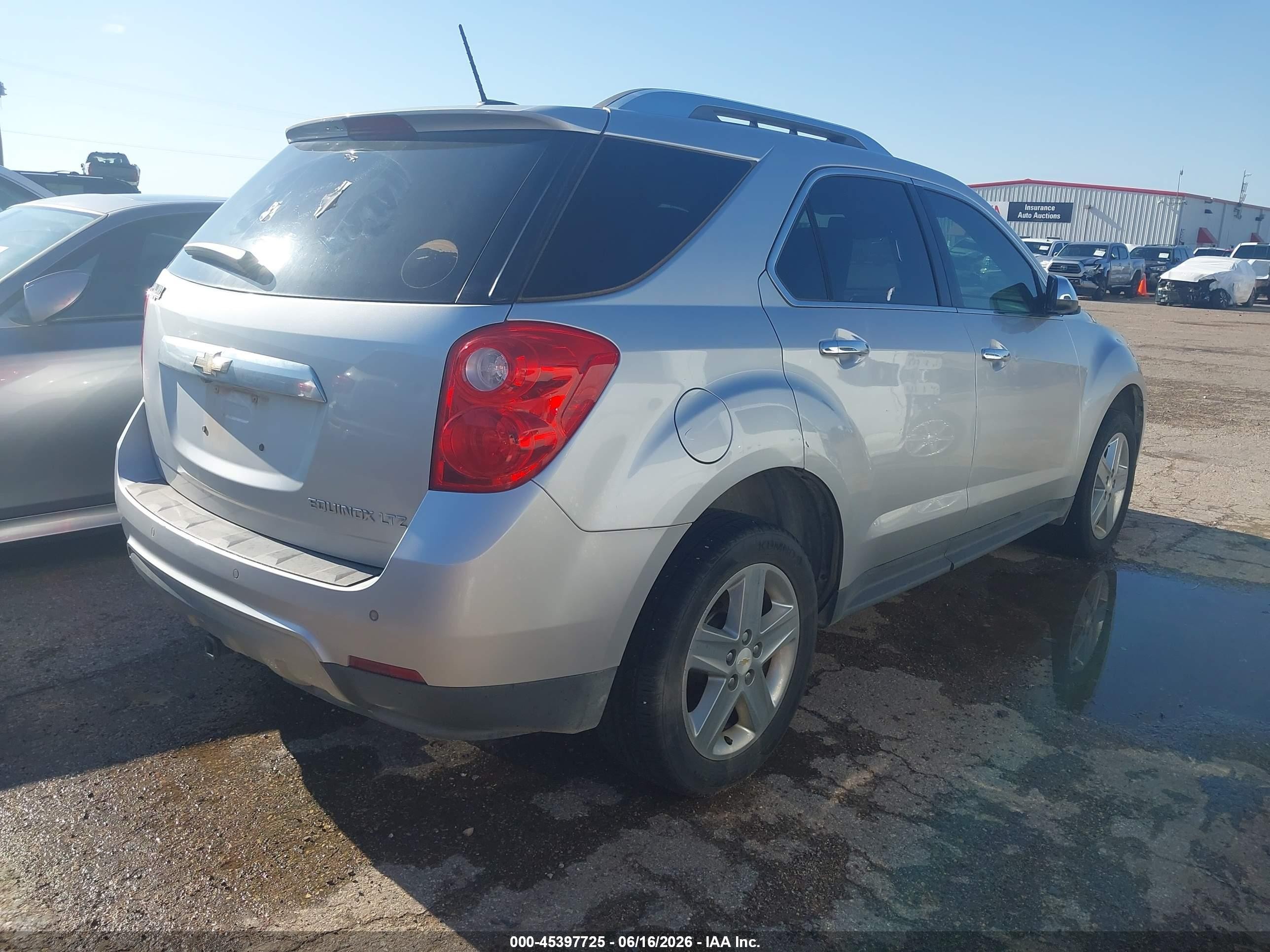 2015 Chevrolet Equinox Ltz Silver vin: 1GNALDEK2FZ128197
