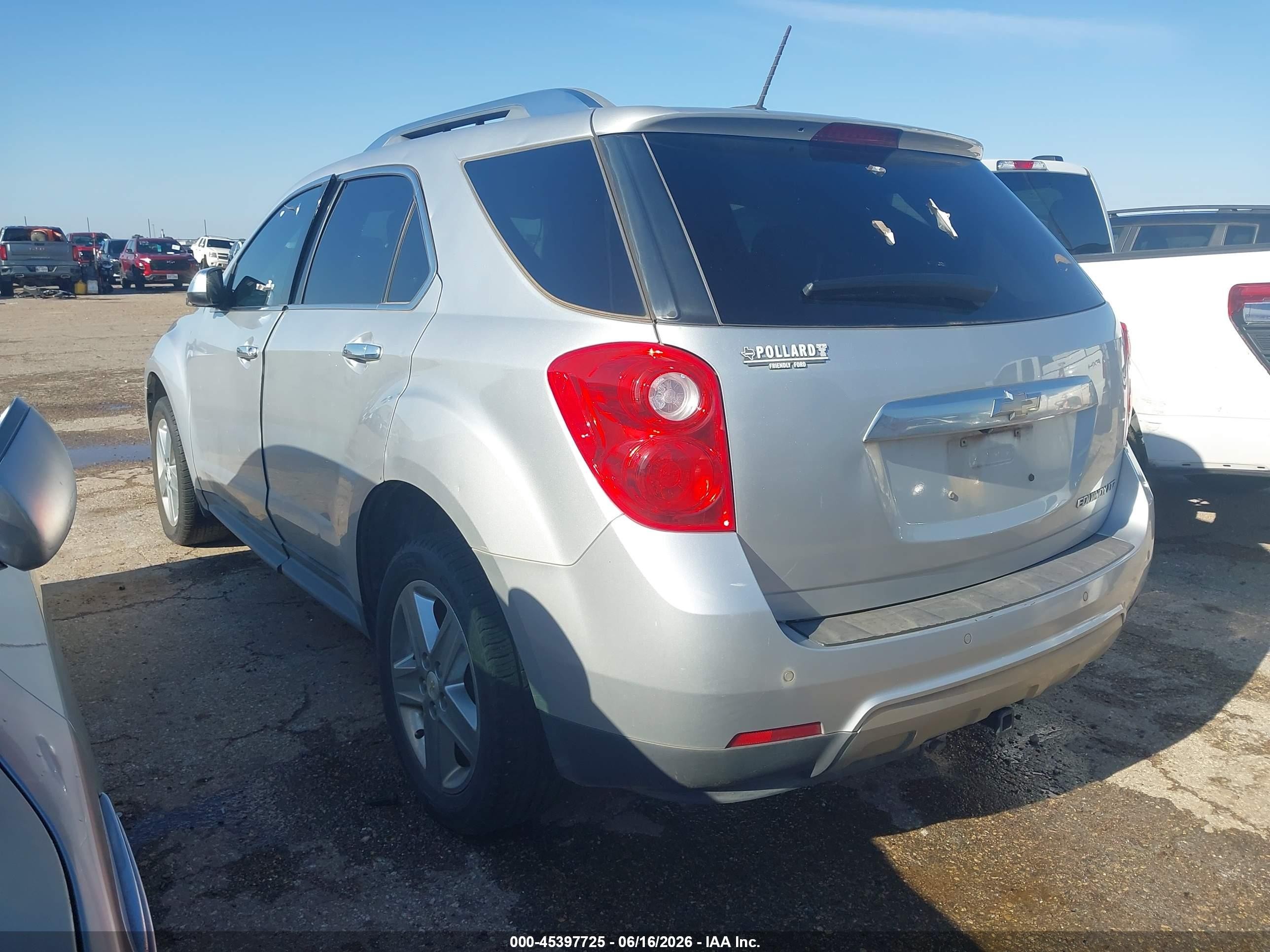 2015 Chevrolet Equinox Ltz Silver vin: 1GNALDEK2FZ128197