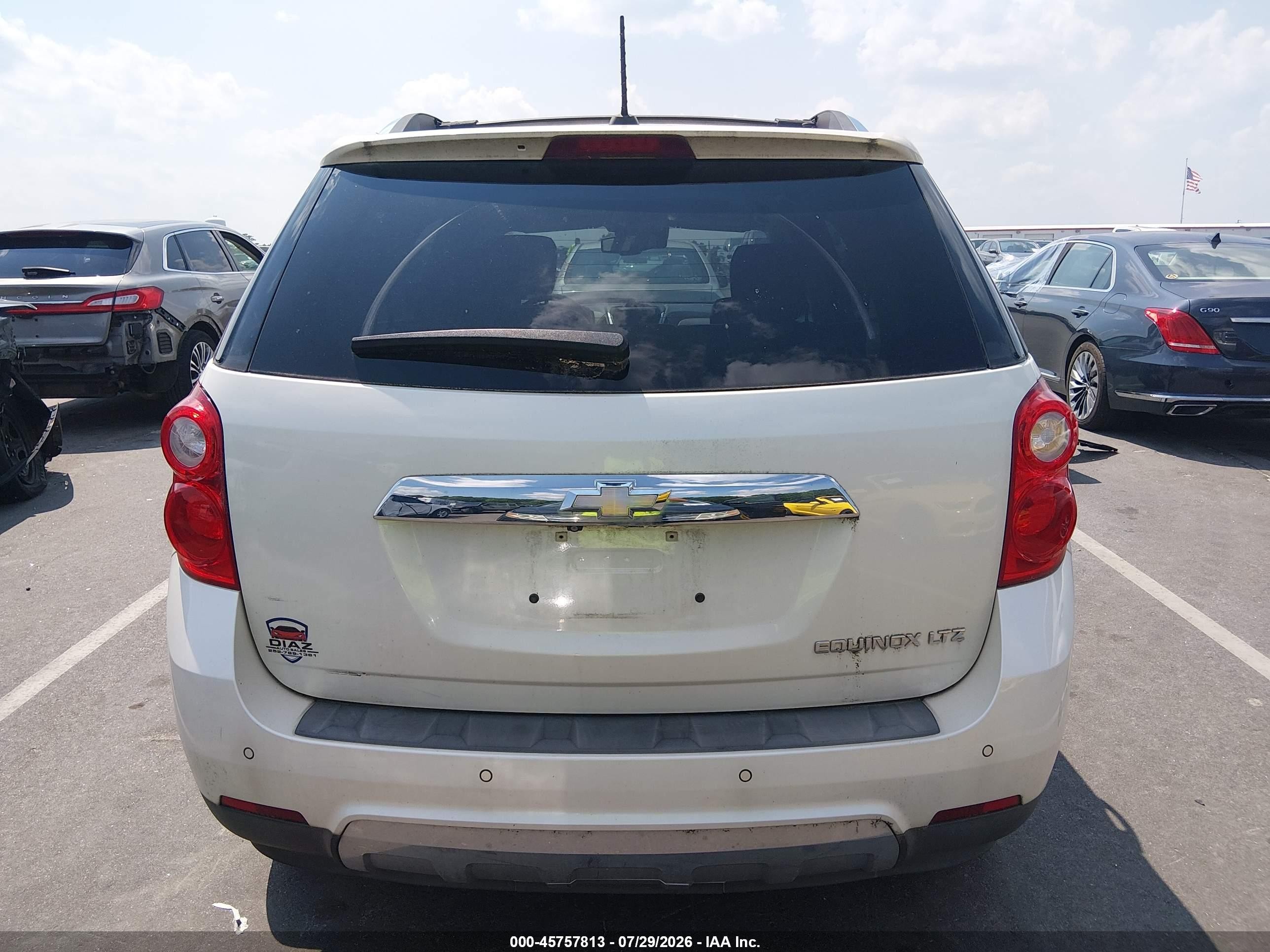 2015 Chevrolet Equinox Ltz Белый vin: 1GNALDEK3FZ109481