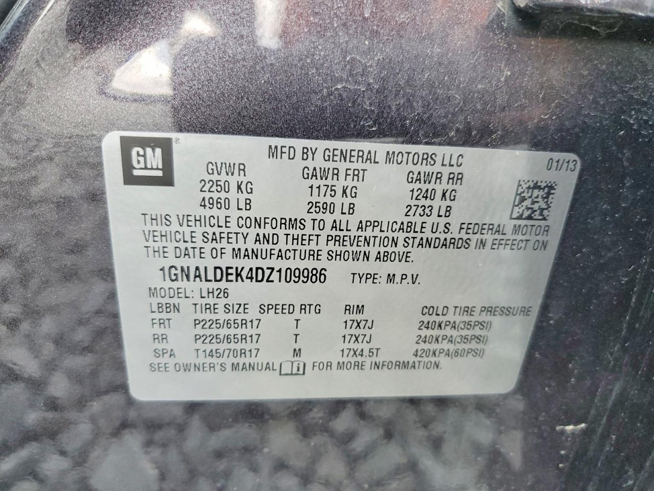2013 Chevrolet Equinox Lt Gray vin: 1GNALDEK4DZ109986