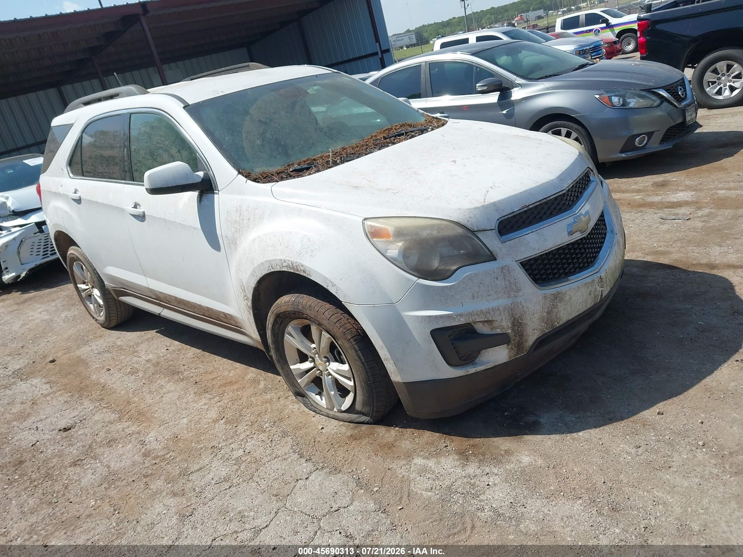 2013 Chevrolet Equinox Lt White vin: 1GNALDEK4DZ133463