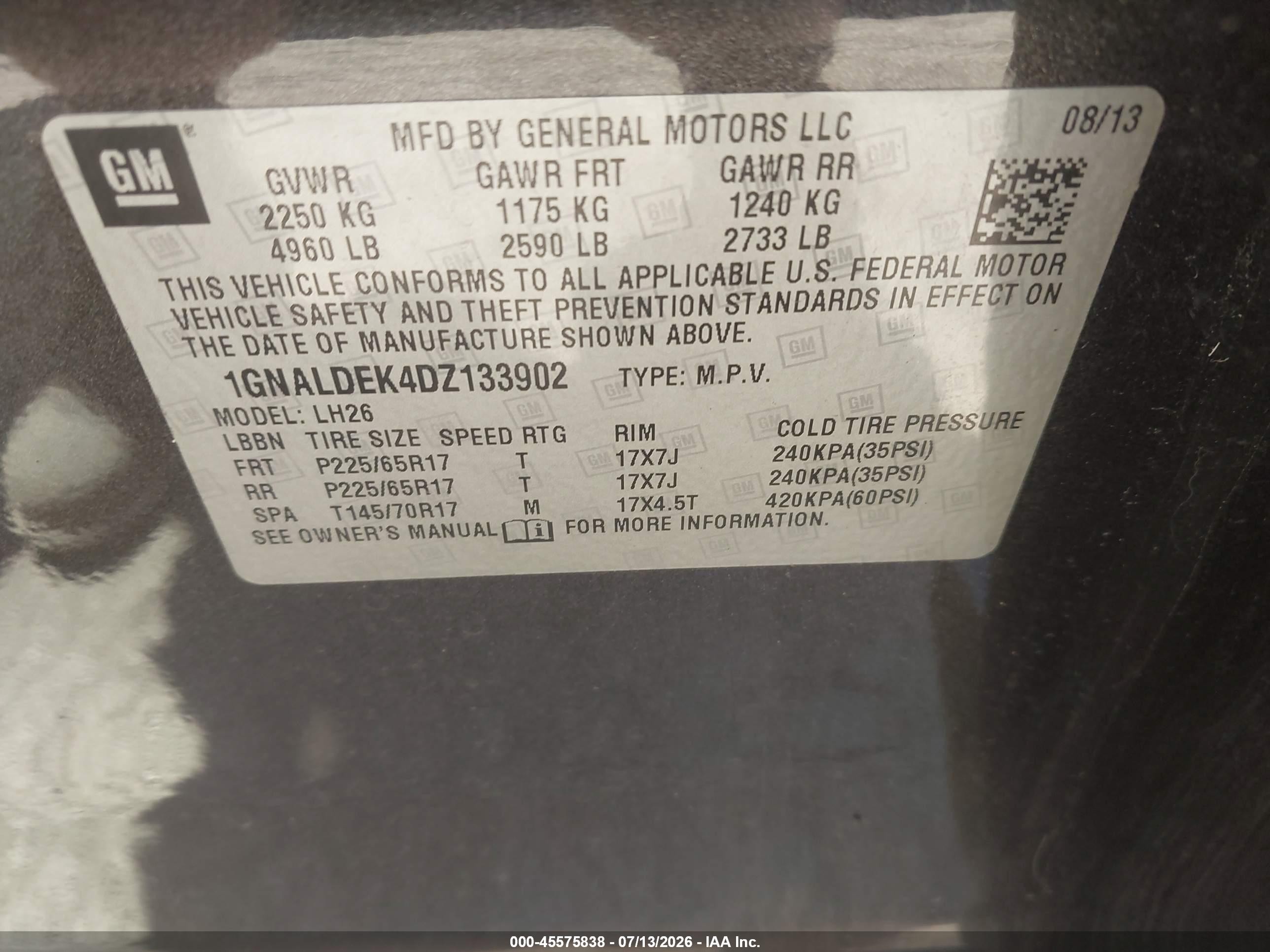 2013 Chevrolet Equinox Lt Gray vin: 1GNALDEK4DZ133902