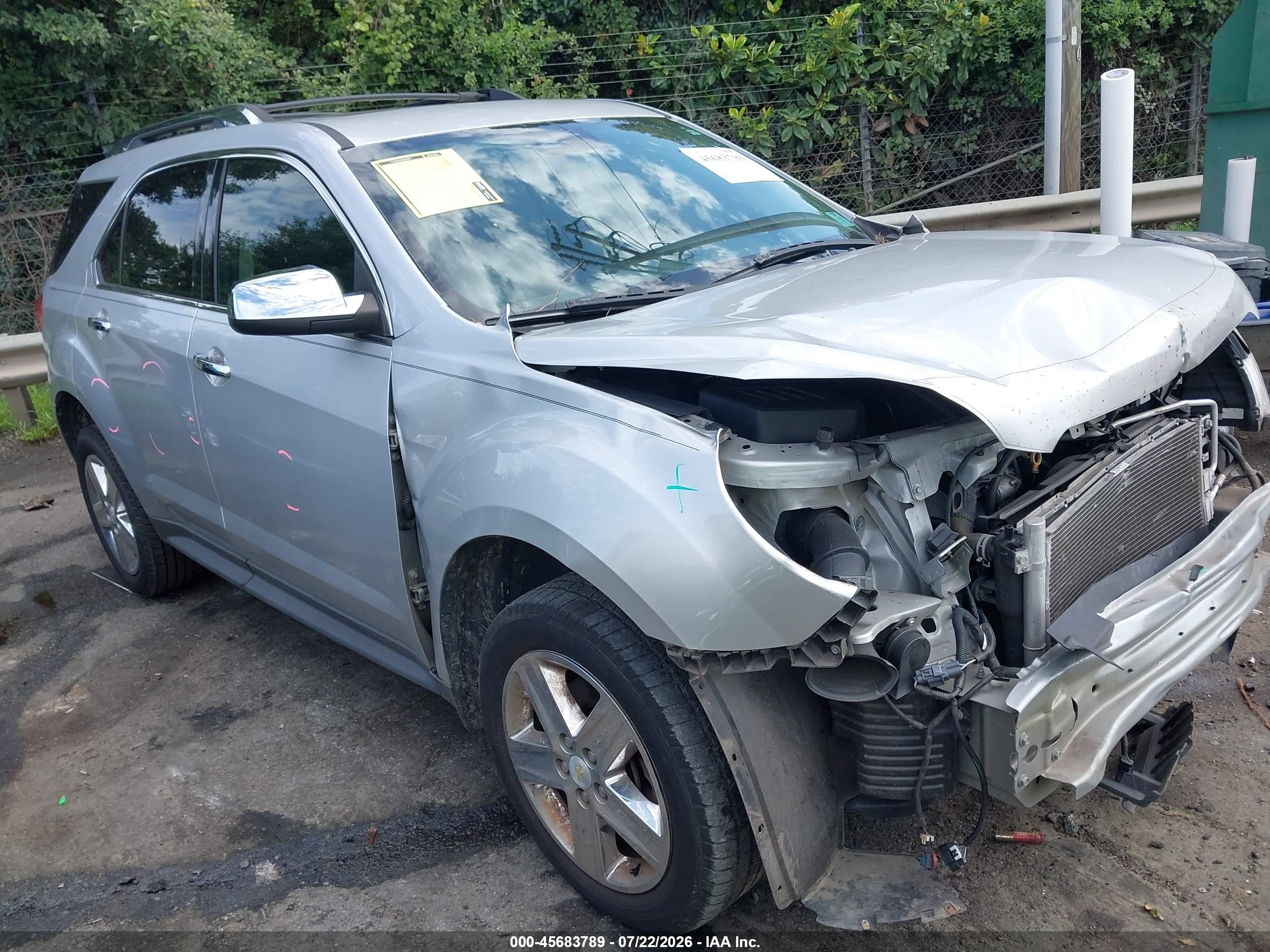 2015 Chevrolet Equinox Ltz Серебряный vin: 1GNALDEK4FZ108646