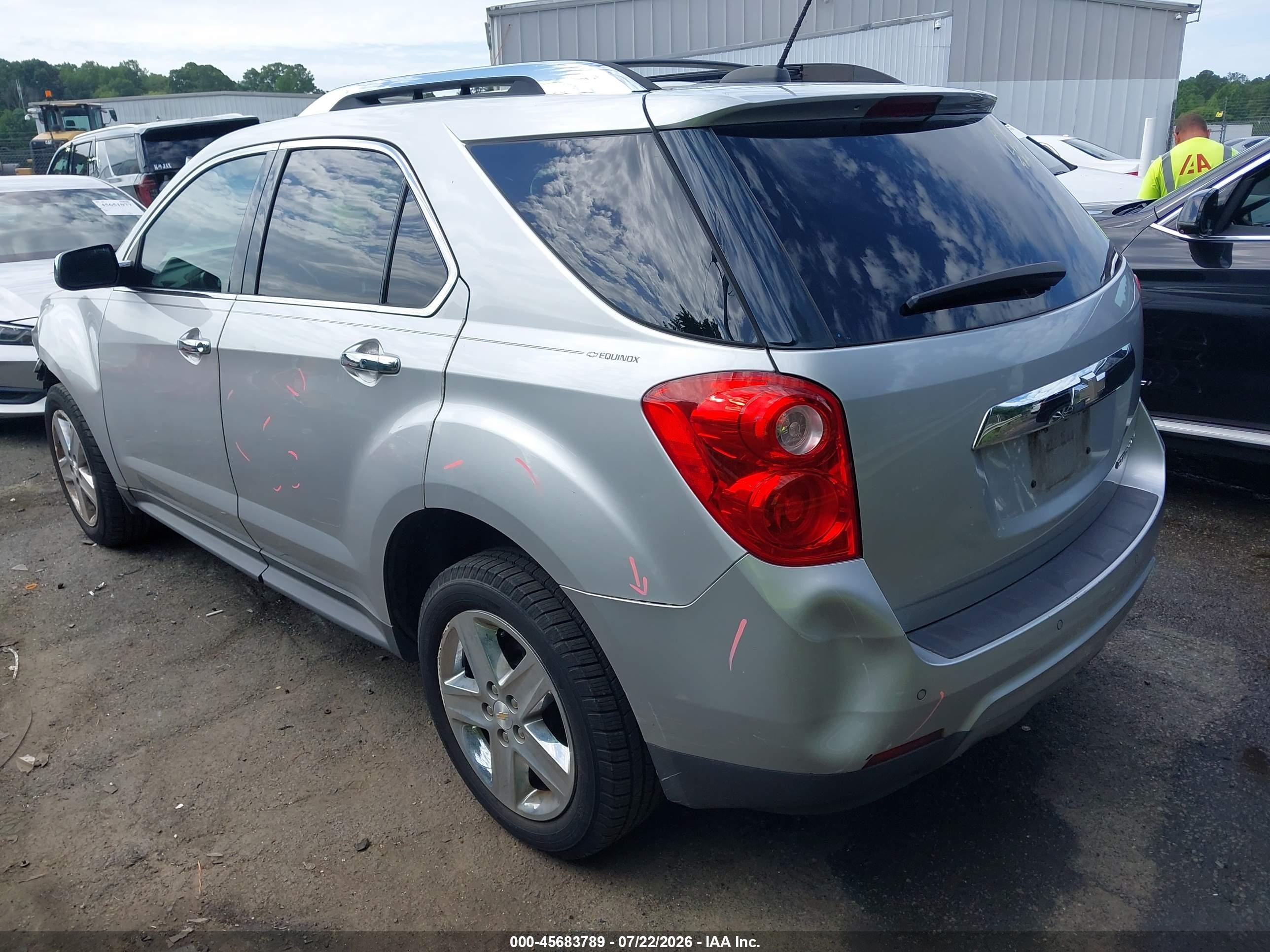 2015 Chevrolet Equinox Ltz Серебряный vin: 1GNALDEK4FZ108646
