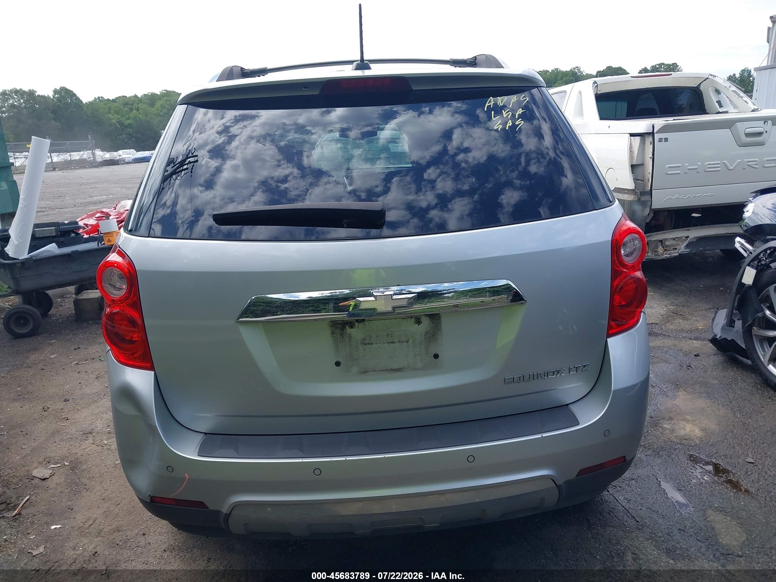 2015 Chevrolet Equinox Ltz Серебряный vin: 1GNALDEK4FZ108646