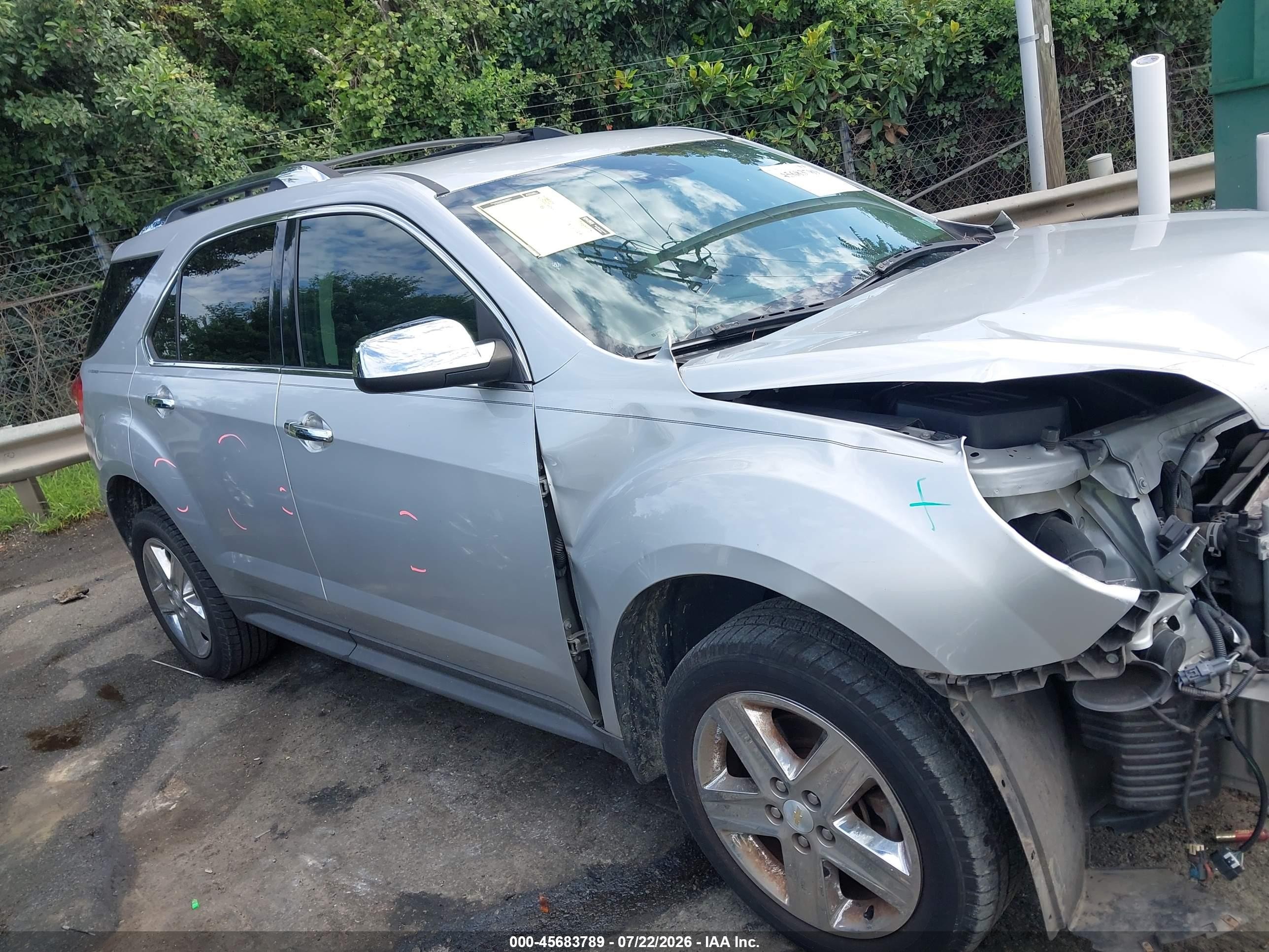 2015 Chevrolet Equinox Ltz Серебряный vin: 1GNALDEK4FZ108646