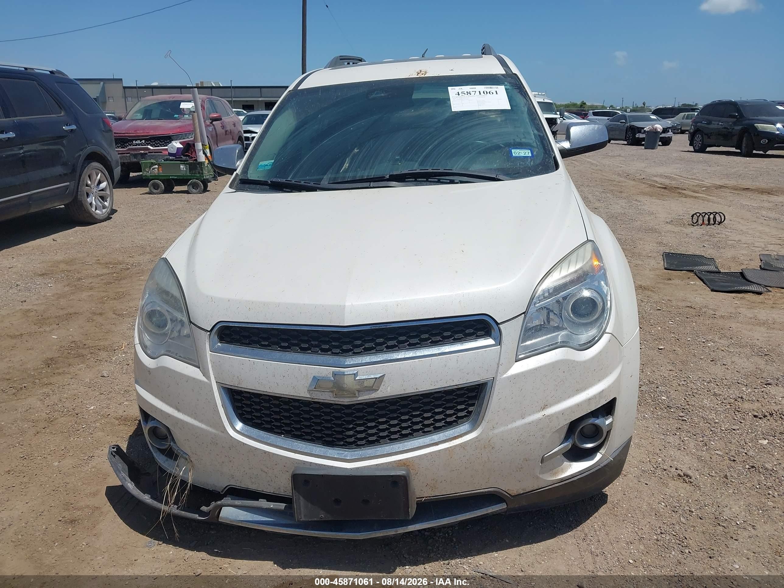 2015 Chevrolet Equinox Ltz White vin: 1GNALDEK7FZ115381