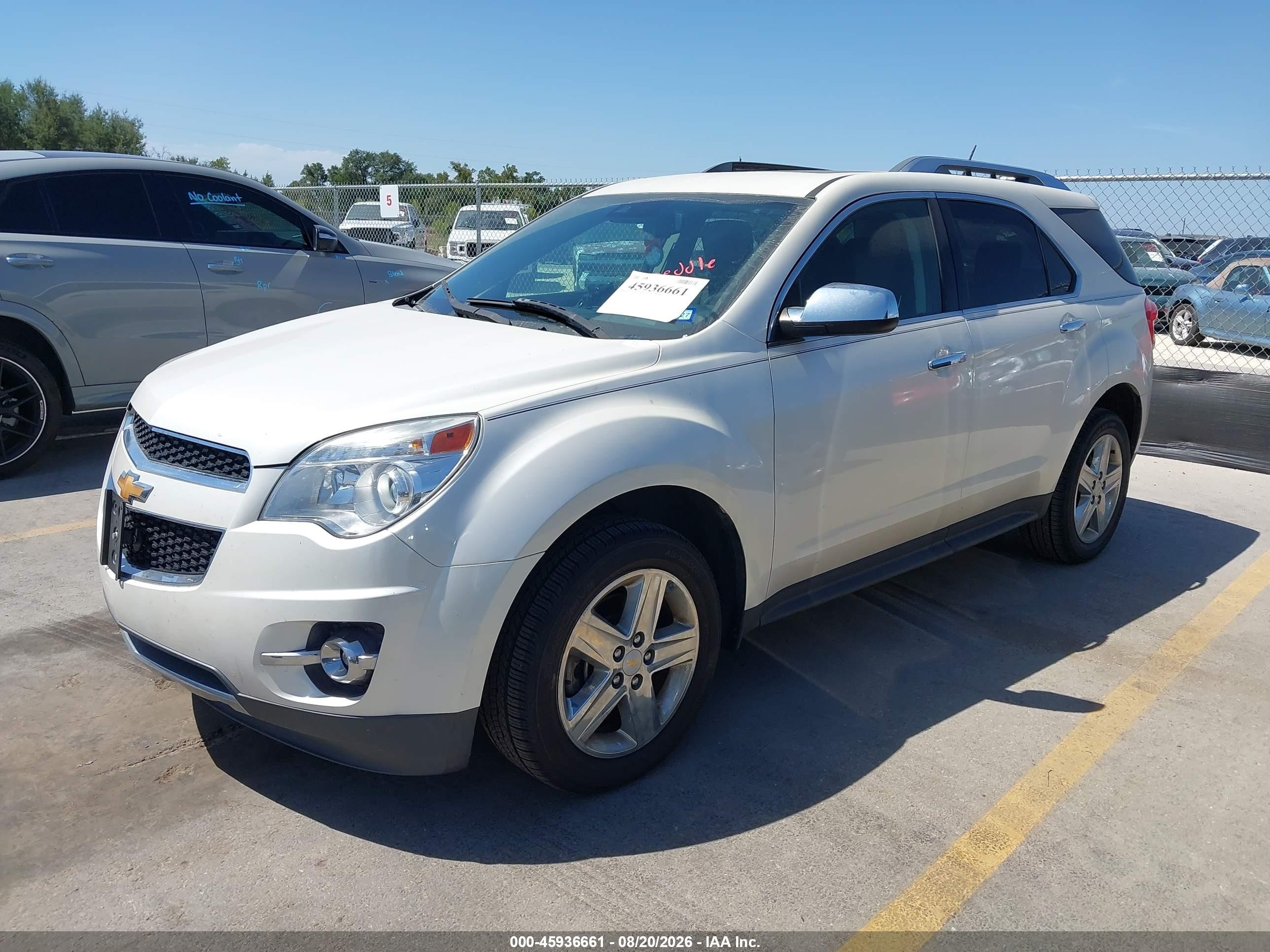 2015 Chevrolet Equinox Ltz White vin: 1GNALDEK7FZ121763