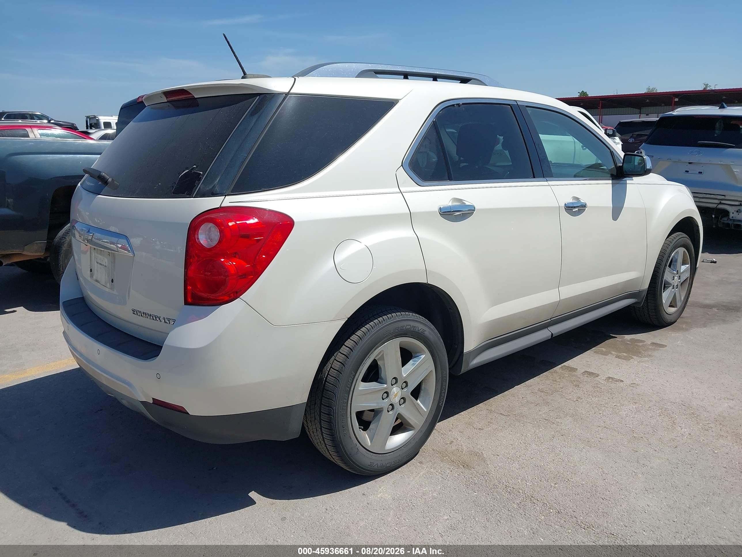 2015 Chevrolet Equinox Ltz White vin: 1GNALDEK7FZ121763