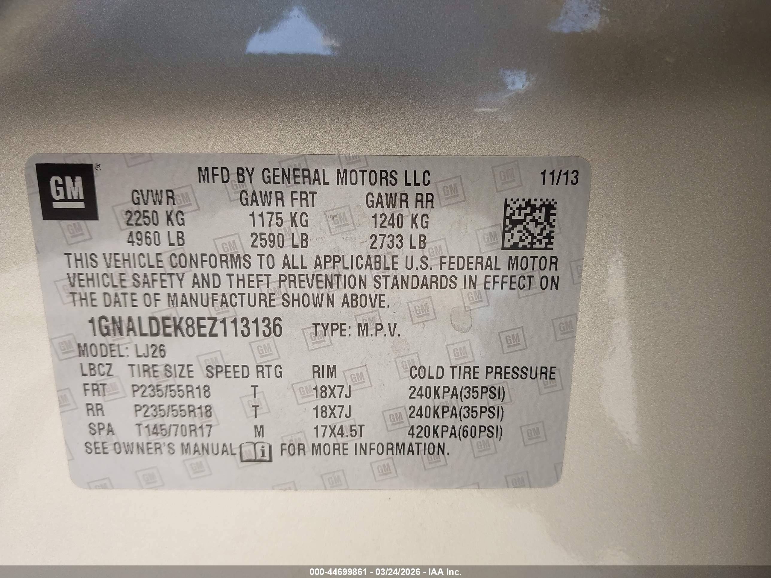 2014 Chevrolet Equinox Ltz Золотой vin: 1GNALDEK8EZ113136