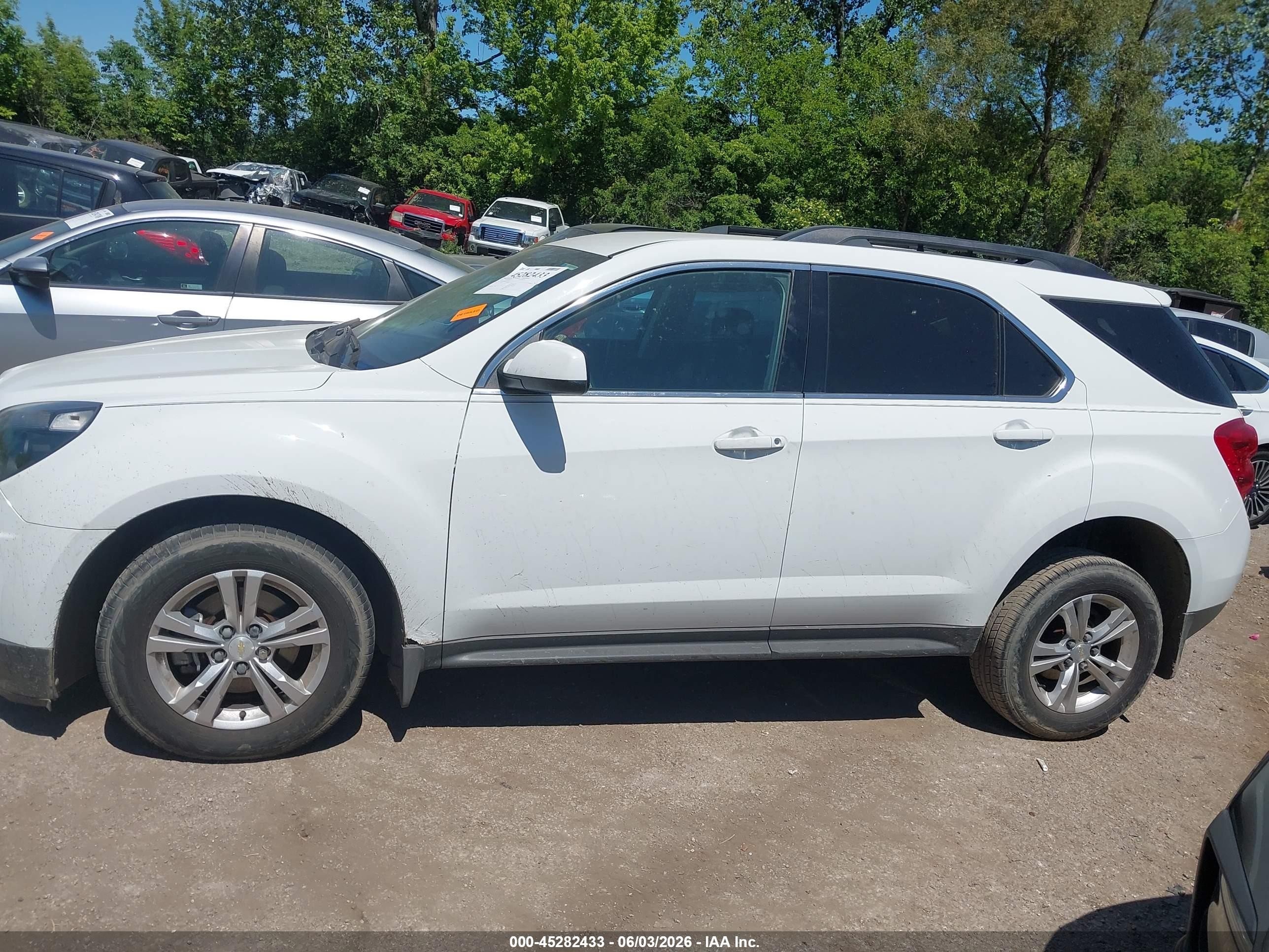 2013 Chevrolet Equinox 1lt White vin: 1GNALDEKXDZ129174