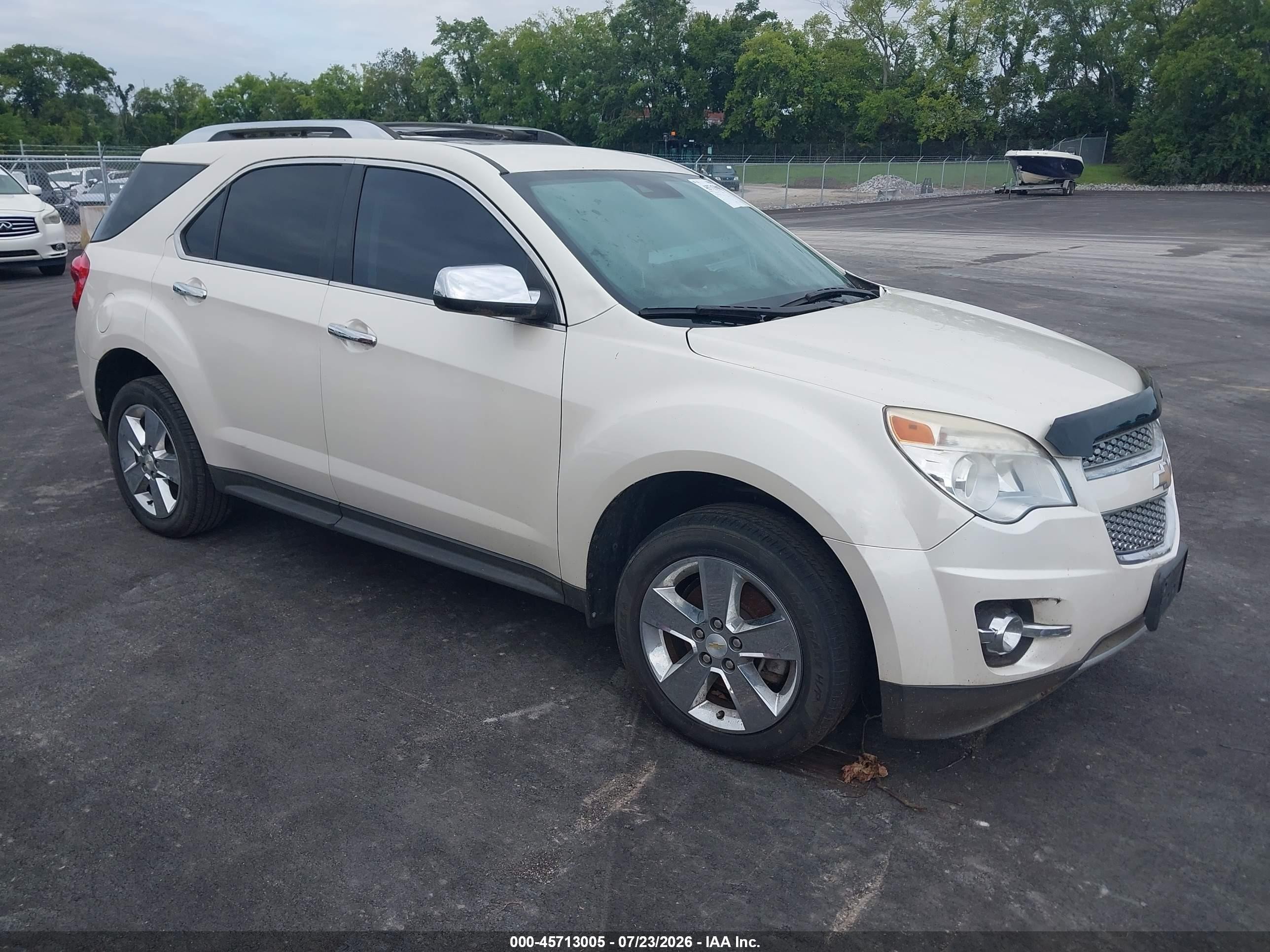 2013 Chevrolet Equinox Ltz White vin: 1GNALFEK3DZ123857