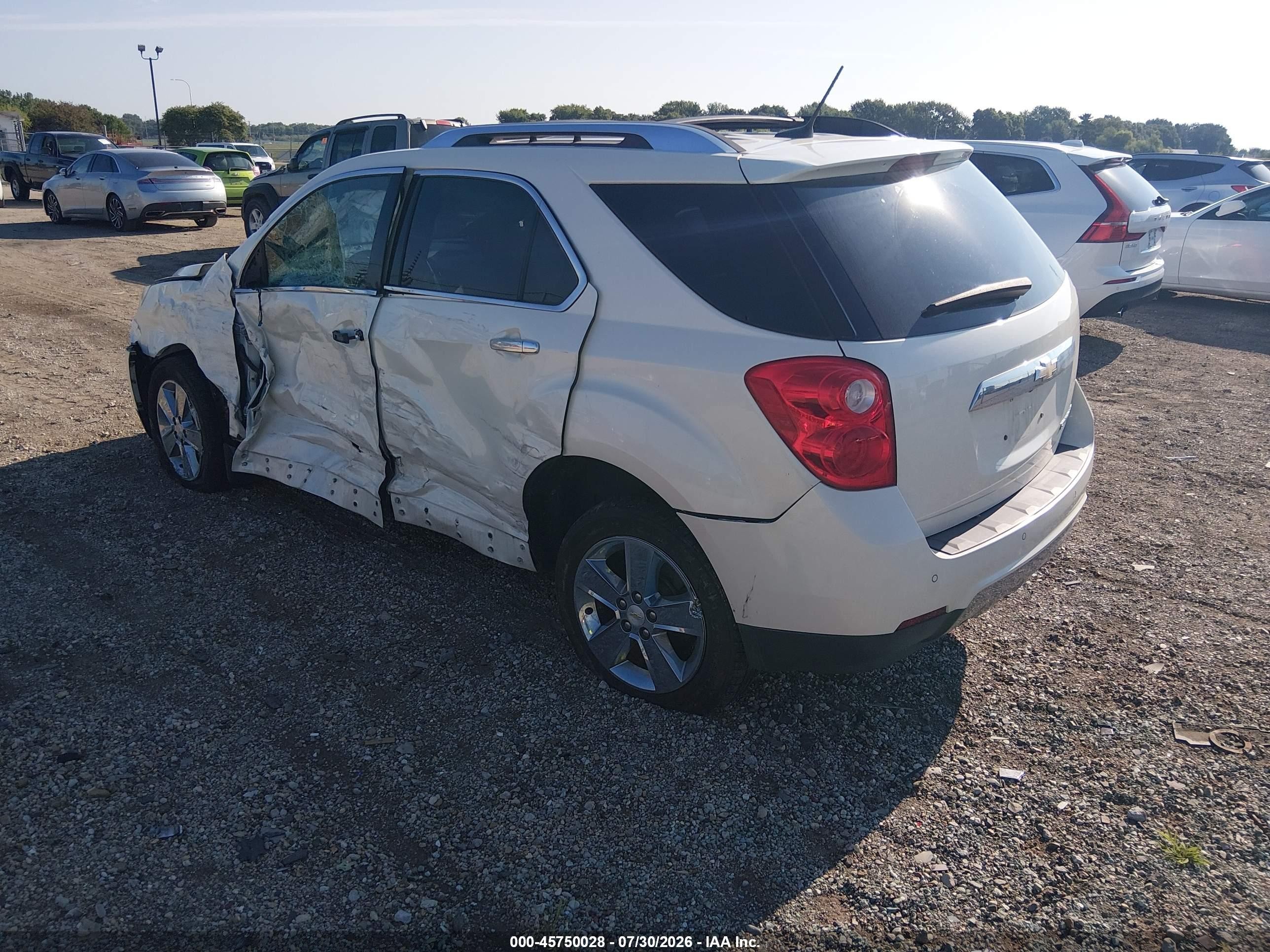 2013 Chevrolet Equinox Ltz White vin: 1GNALFEK5DZ133287