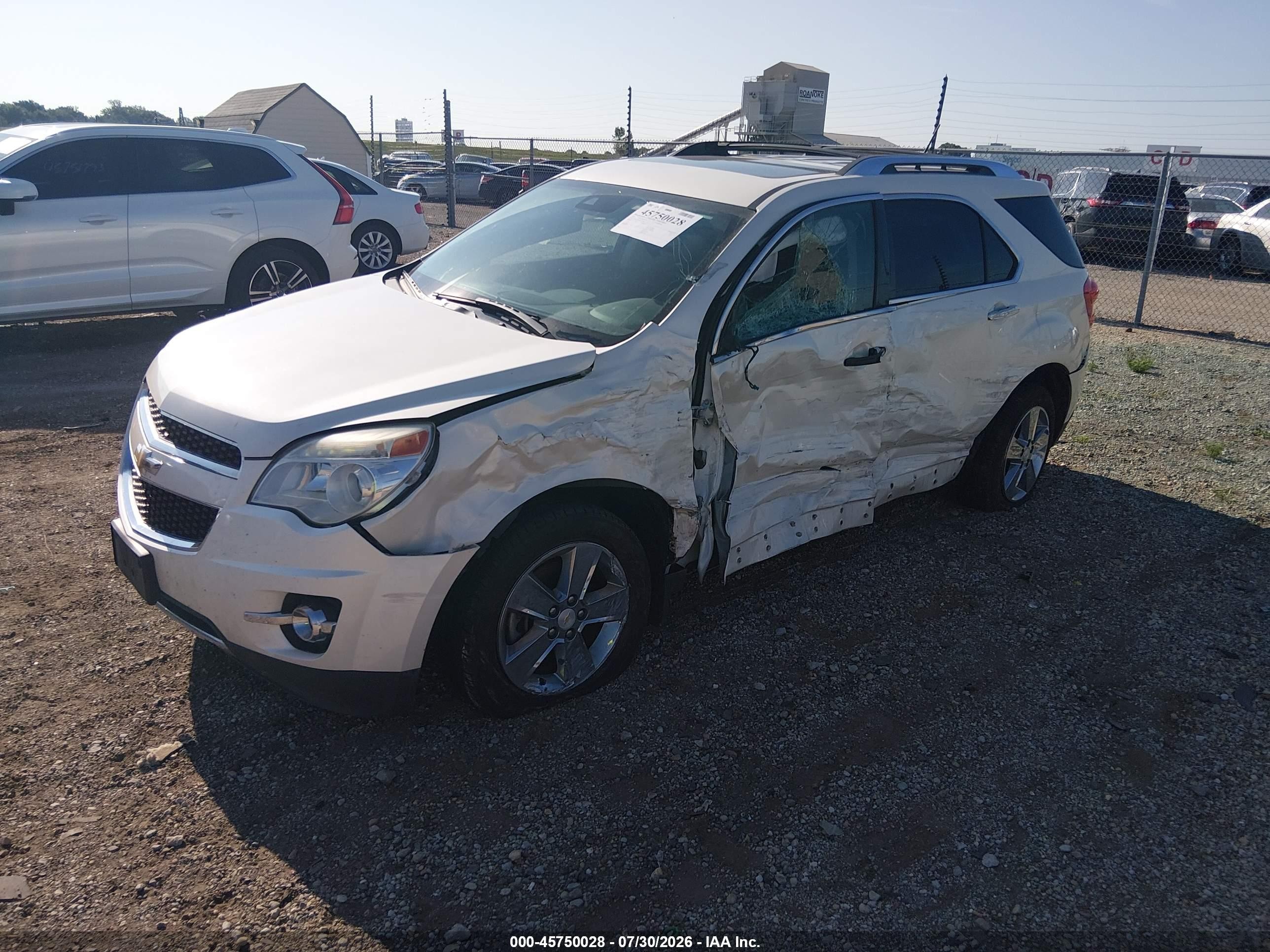 2013 Chevrolet Equinox Ltz White vin: 1GNALFEK5DZ133287