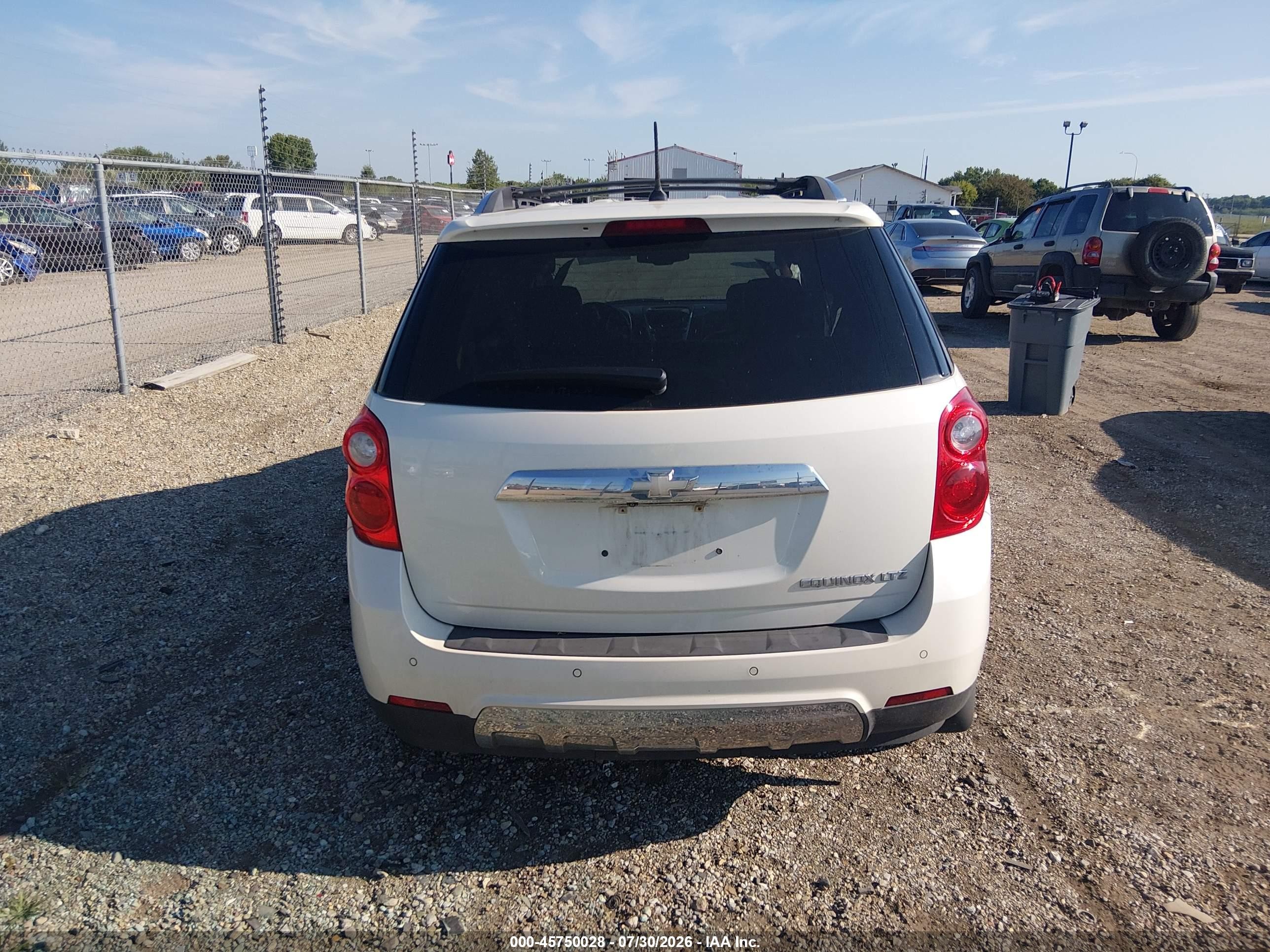 2013 Chevrolet Equinox Ltz White vin: 1GNALFEK5DZ133287