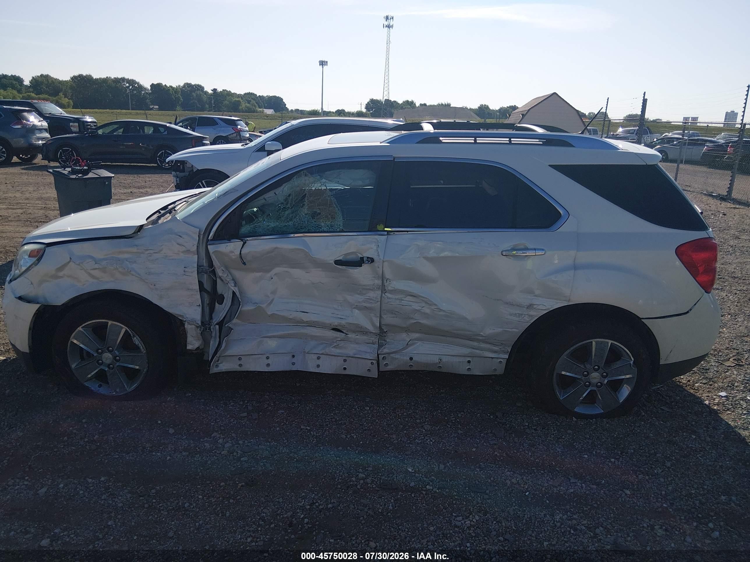 2013 Chevrolet Equinox Ltz White vin: 1GNALFEK5DZ133287