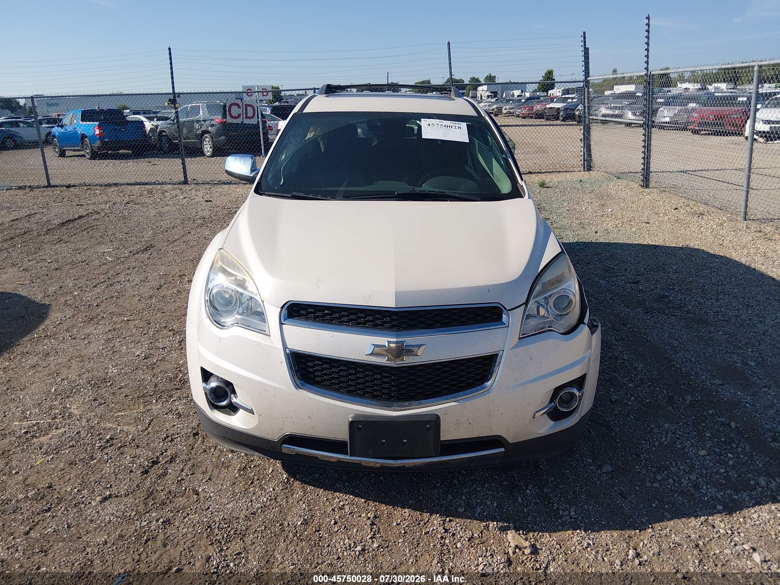 2013 Chevrolet Equinox Ltz White vin: 1GNALFEK5DZ133287