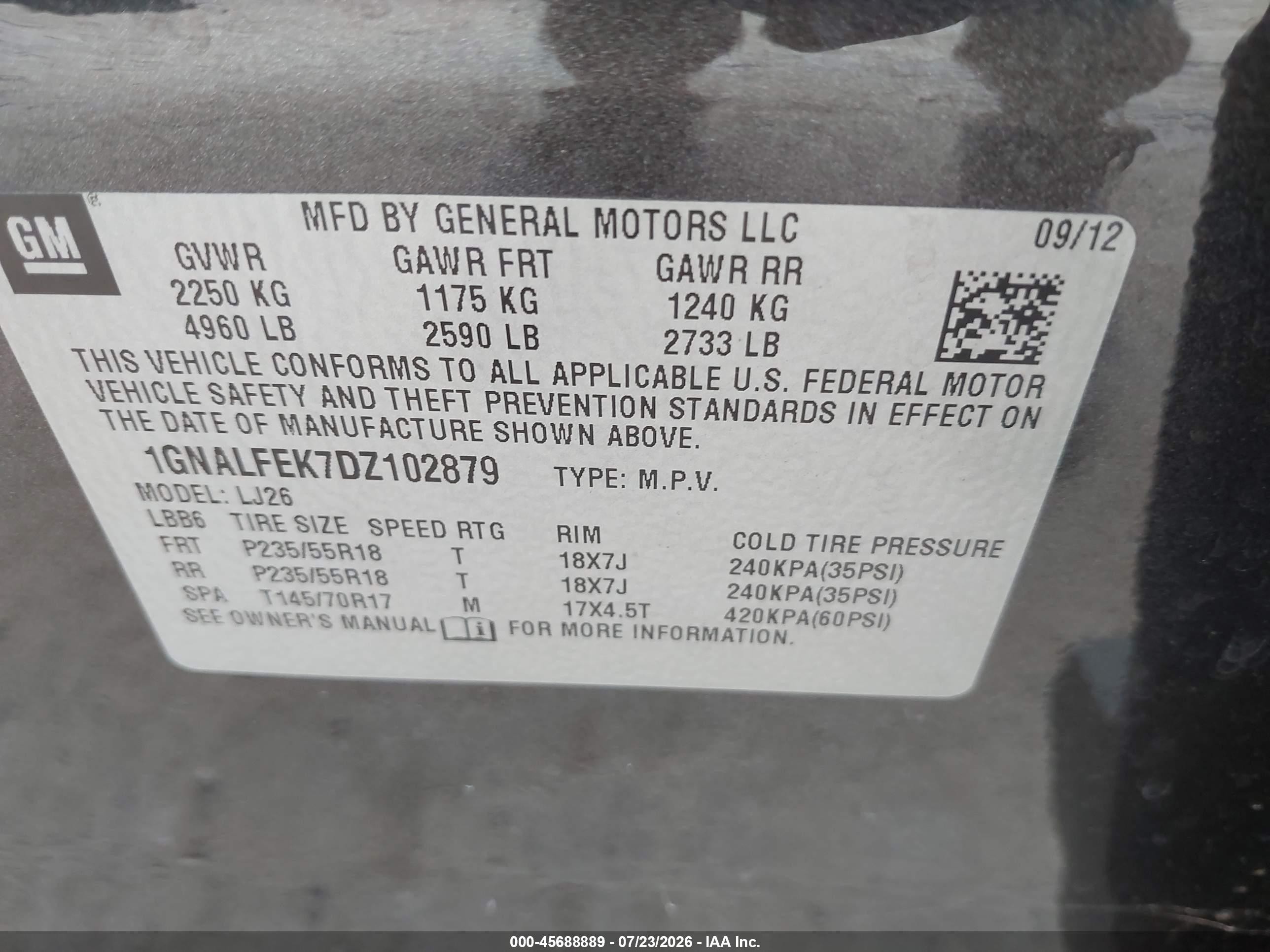 2013 Chevrolet Equinox Ltz Фиолетовый vin: 1GNALFEK7DZ102879