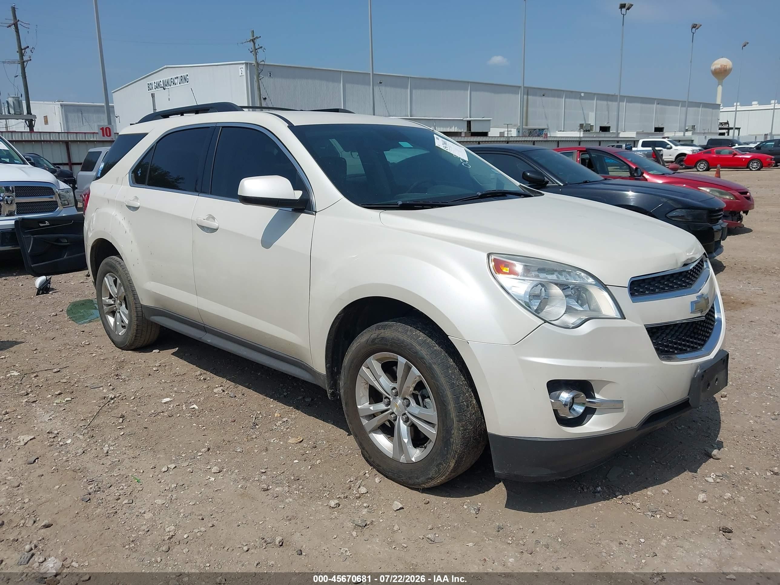 2013 Chevrolet Equinox Lt White vin: 1GNALPEK5DZ120058