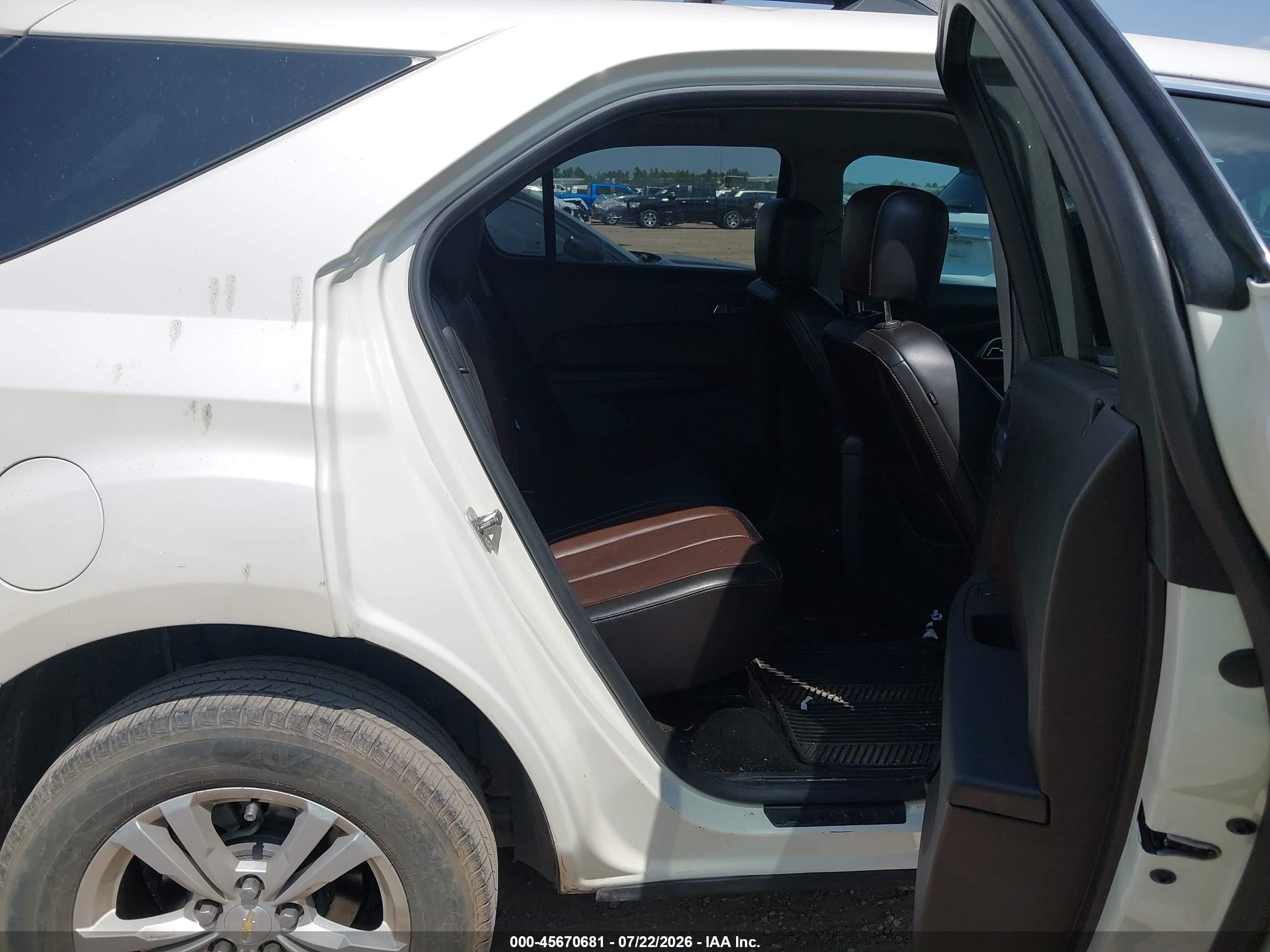 2013 Chevrolet Equinox Lt White vin: 1GNALPEK5DZ120058