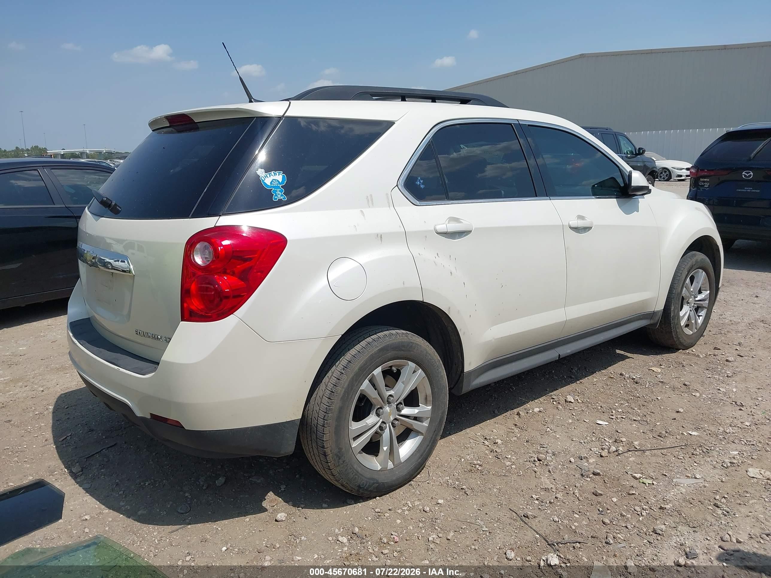 2013 Chevrolet Equinox Lt White vin: 1GNALPEK5DZ120058