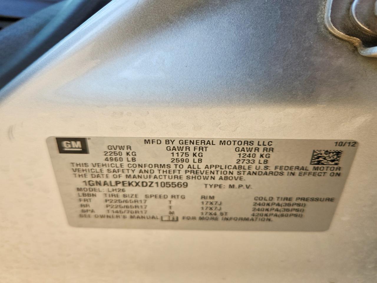 2013 Chevrolet Equinox Lt Silver vin: 1GNALPEKXDZ105569