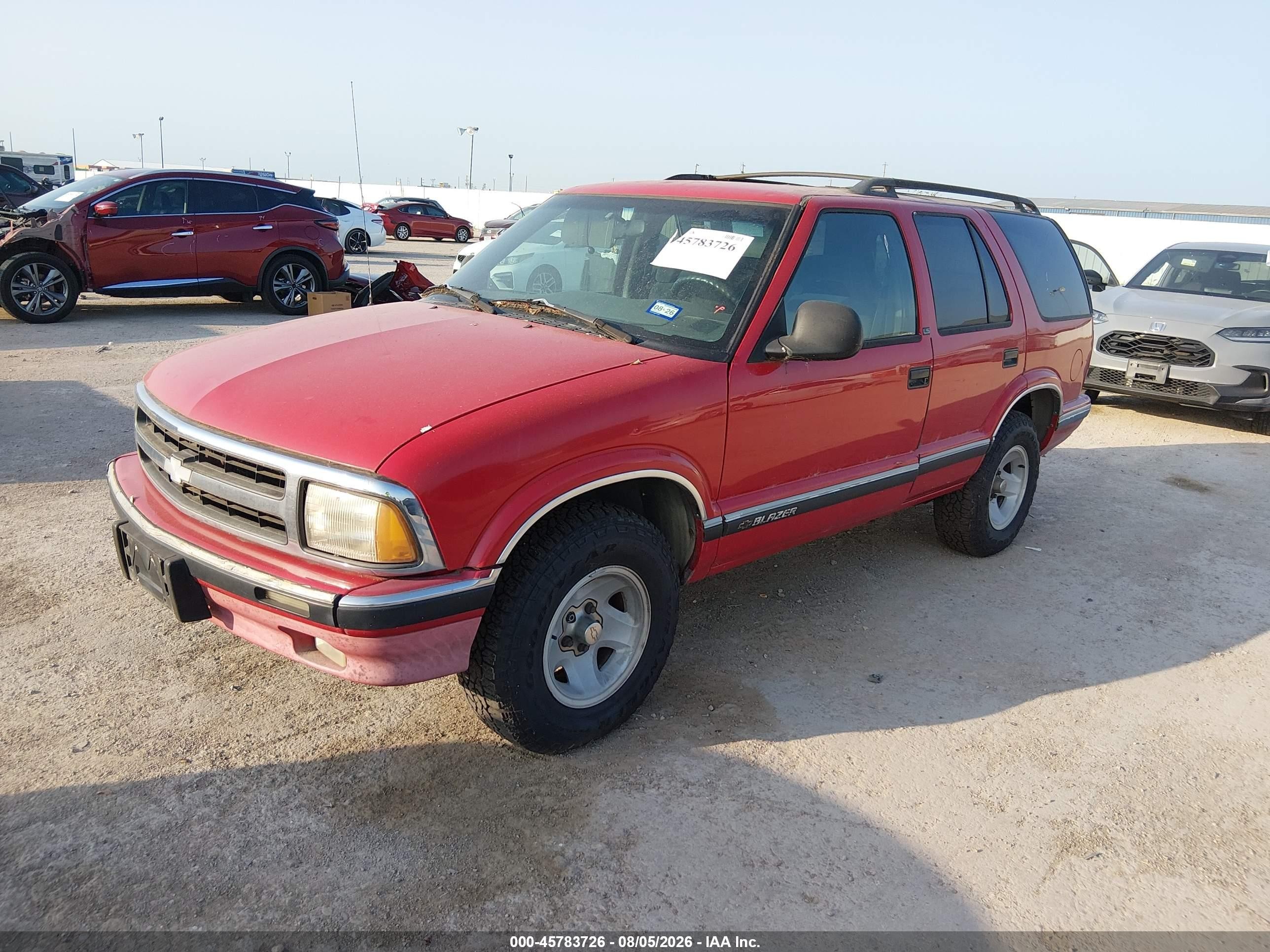 1997 Chevrolet Blazer Ls Red vin: 1GNCS13W6V2235440