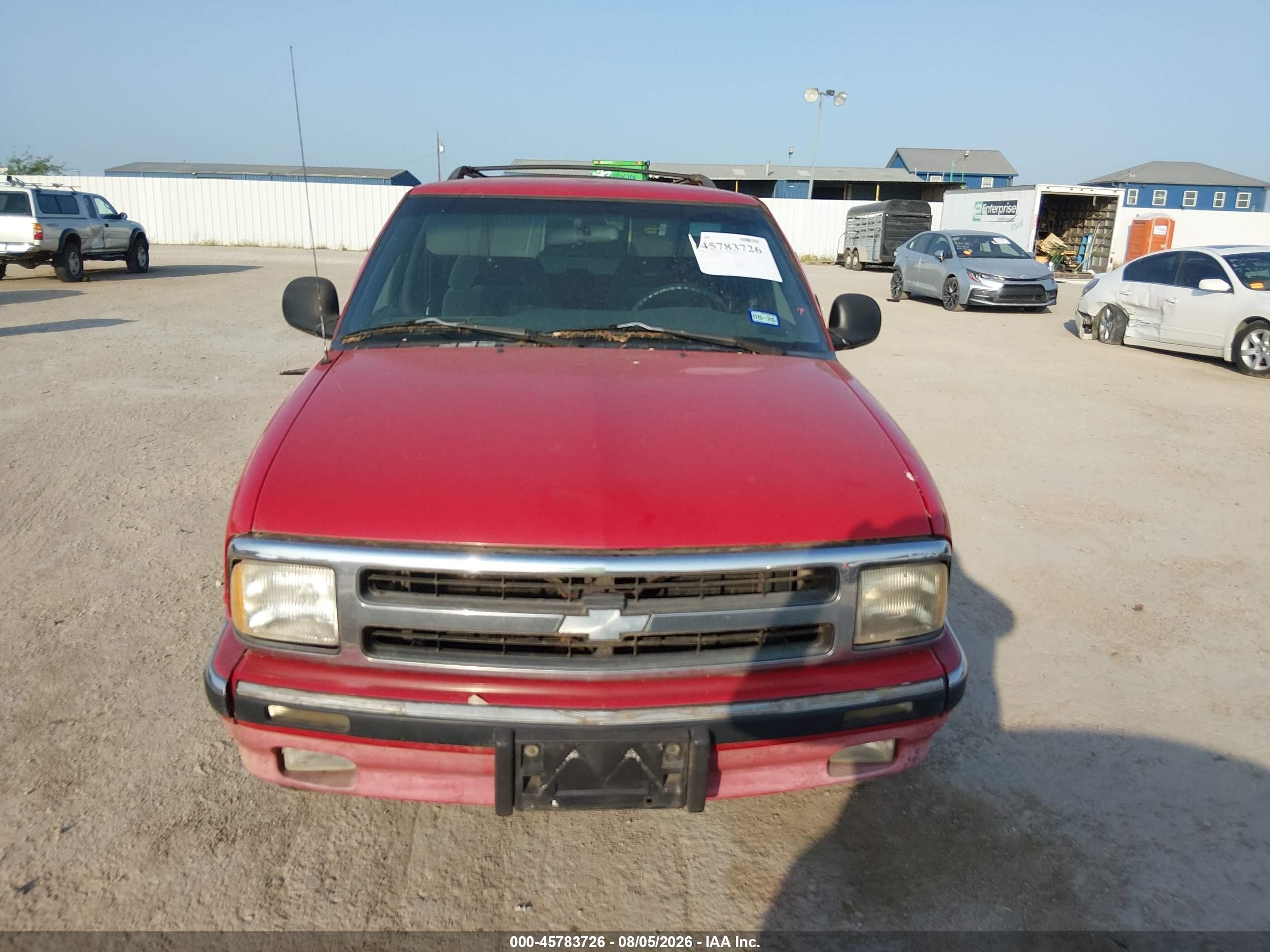 1997 Chevrolet Blazer Ls Red vin: 1GNCS13W6V2235440
