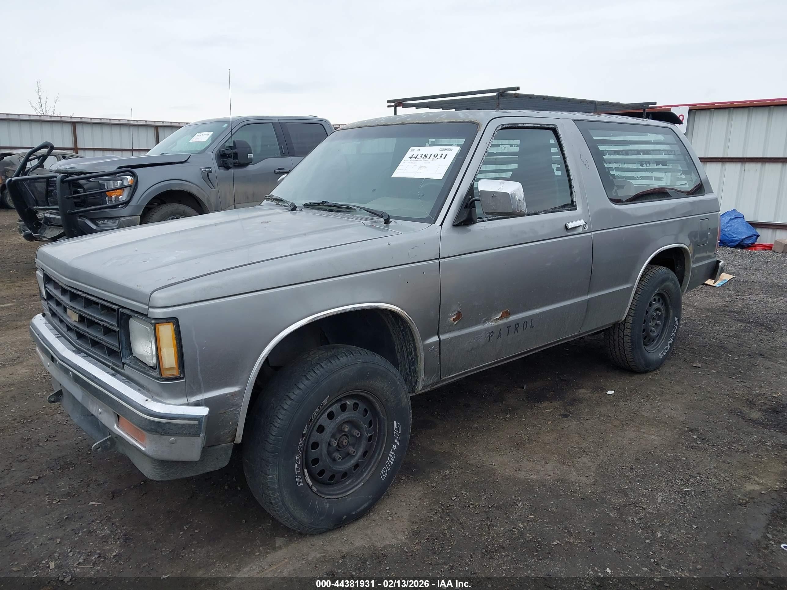 1987 Chevrolet Blazer S10 Silver vin: 1GNCT18R3H0107480