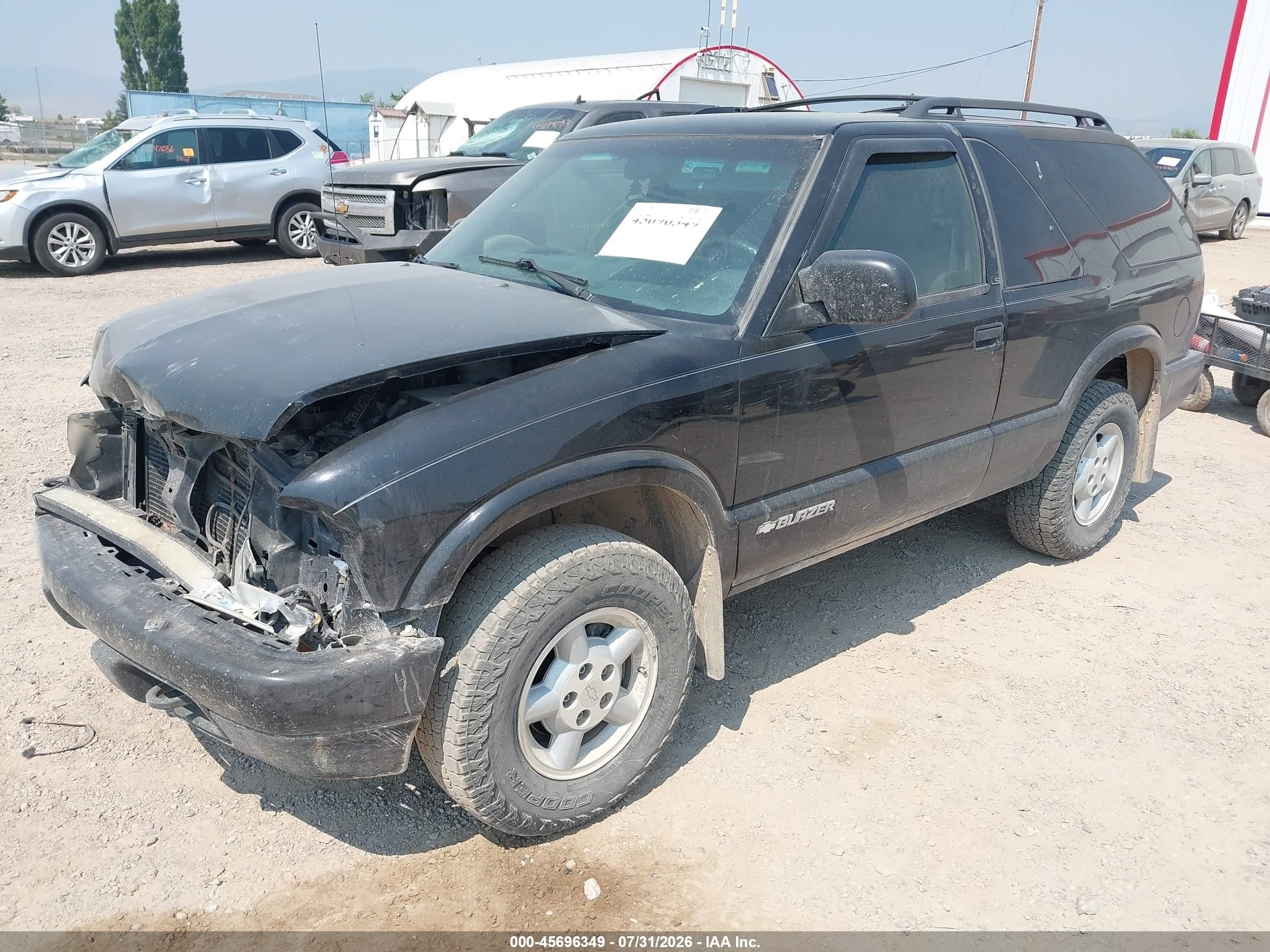 2001 Chevrolet Blazer Ls Black vin: 1GNCT18W31K189727