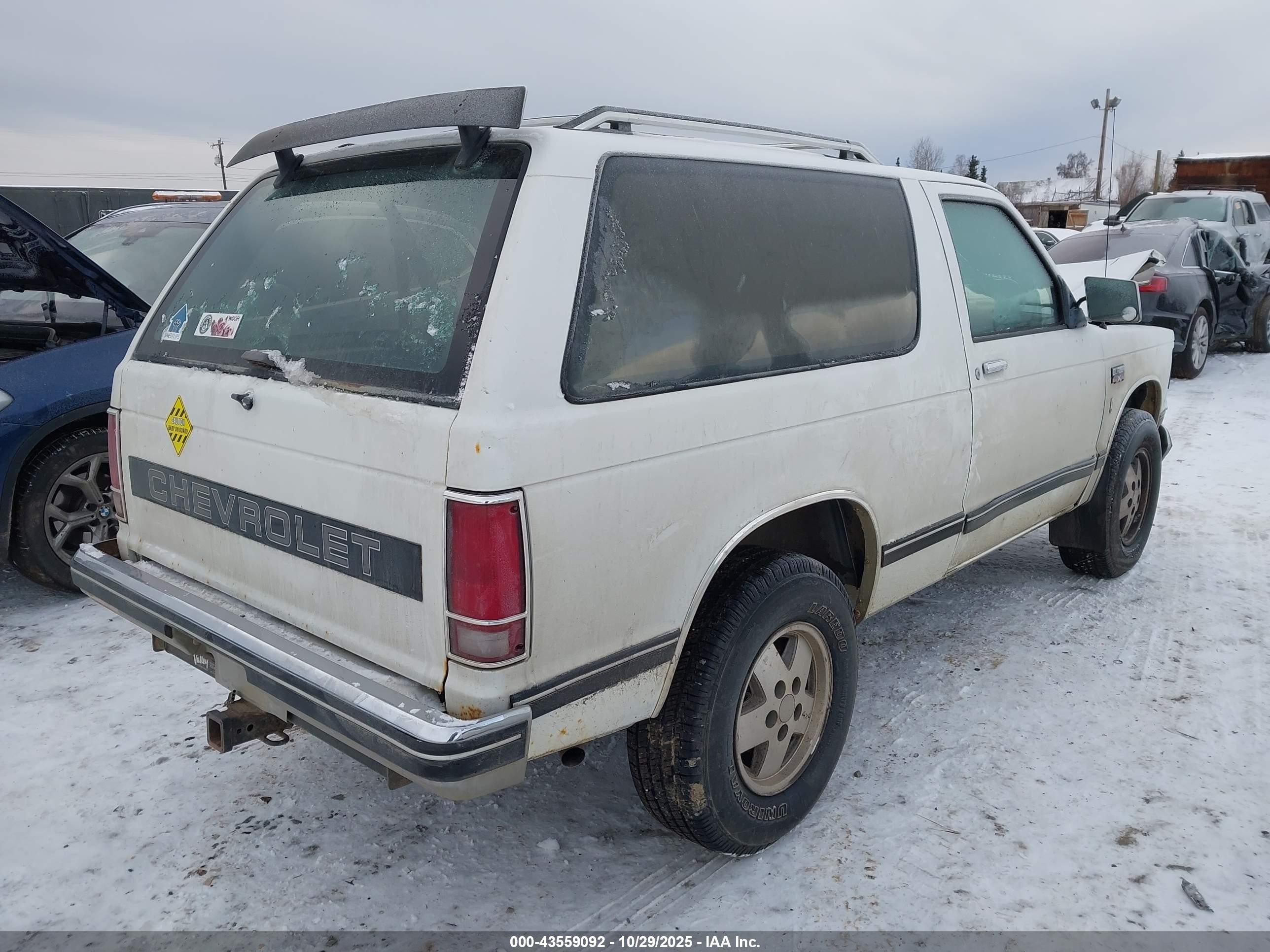 1989 Chevrolet Blazer S10 White vin: 1GNCT18Z6K0133403