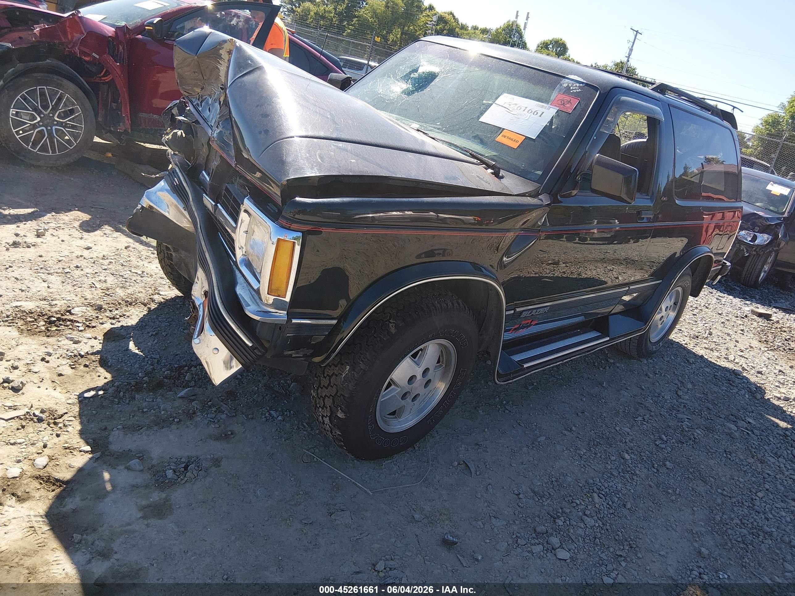 1991 Chevrolet Blazer S10 Black vin: 1GNCT18Z8M0107033