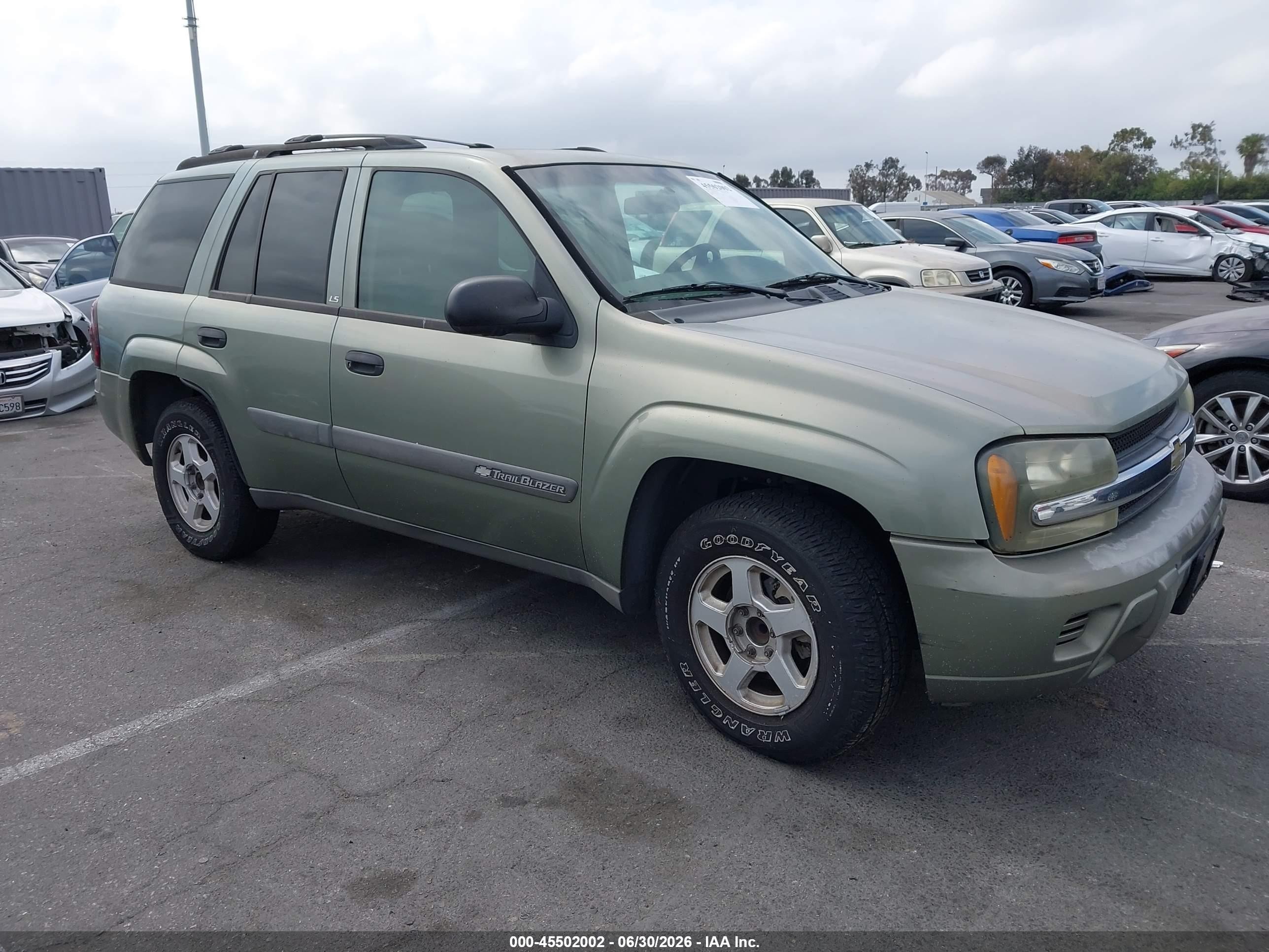 2003 Chevrolet Trailblazer Ls Green vin: 1GNDS13S032160233
