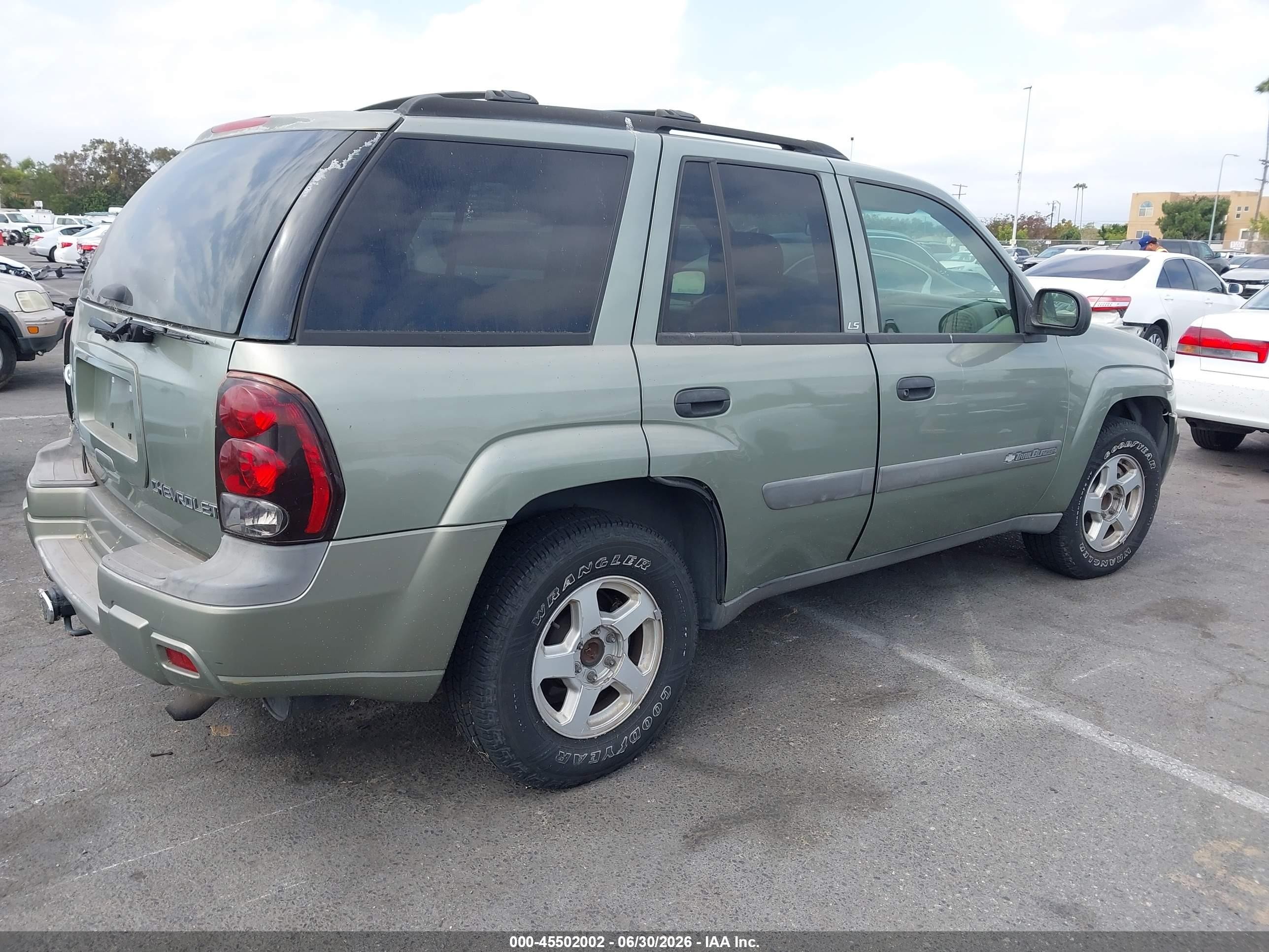 2003 Chevrolet Trailblazer Ls Green vin: 1GNDS13S032160233