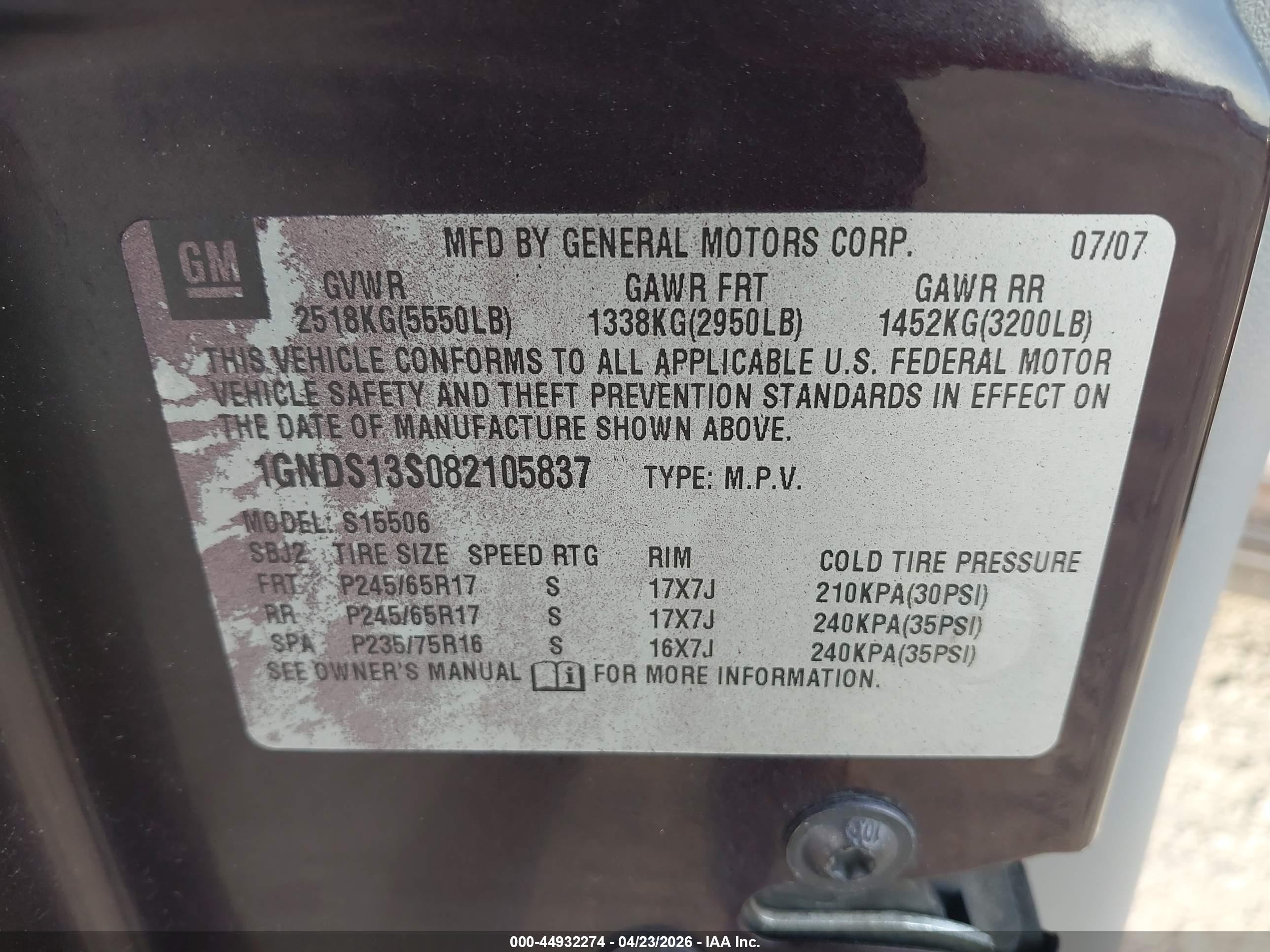 2008 Chevrolet Trailblazer Lt Maroon vin: 1GNDS13S082105837