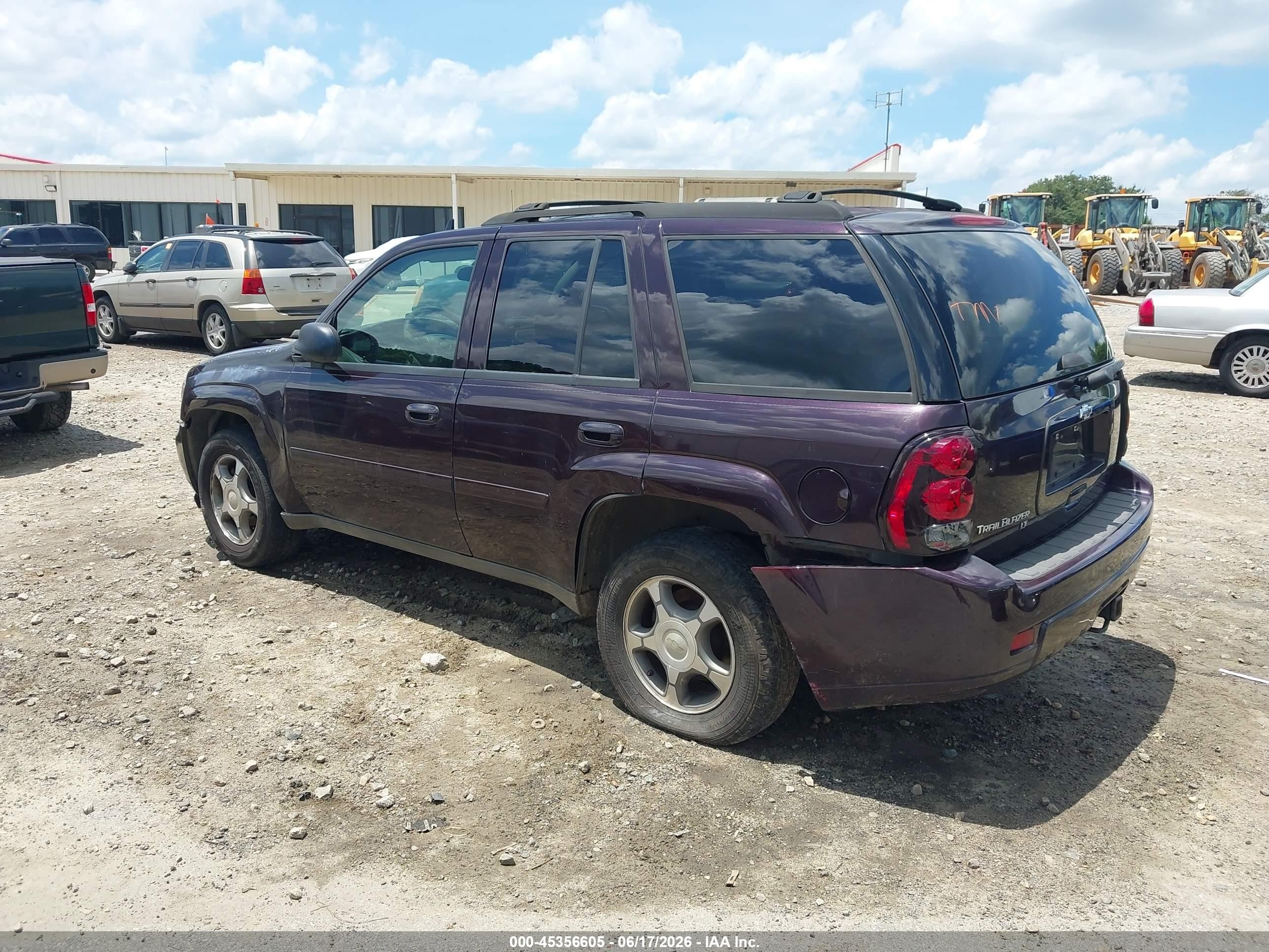 2008 Chevrolet Trailblazer Lt Burgundy vin: 1GNDS13S082134156