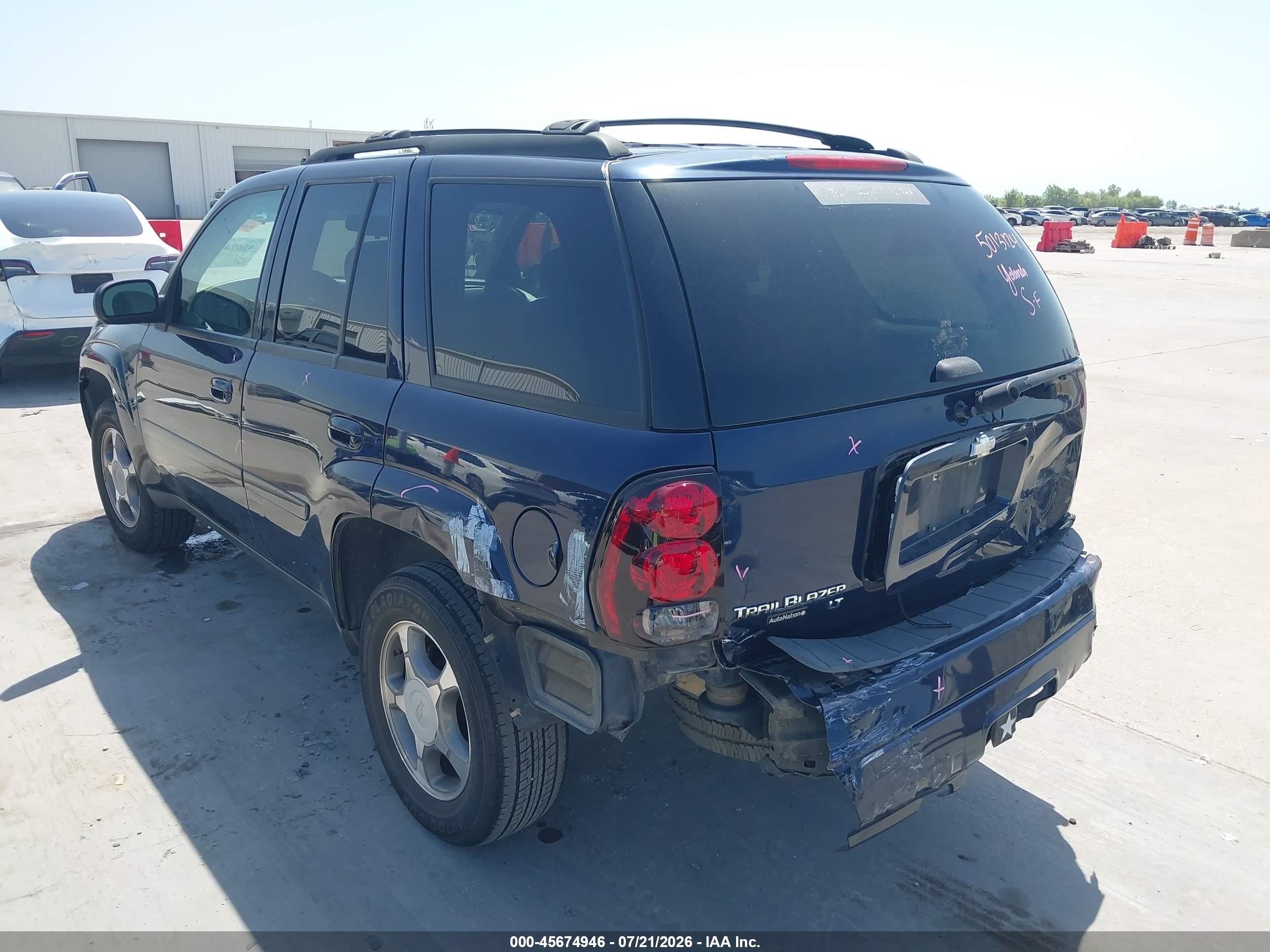 2008 Chevrolet Trailblazer Lt Blue vin: 1GNDS13S082147358