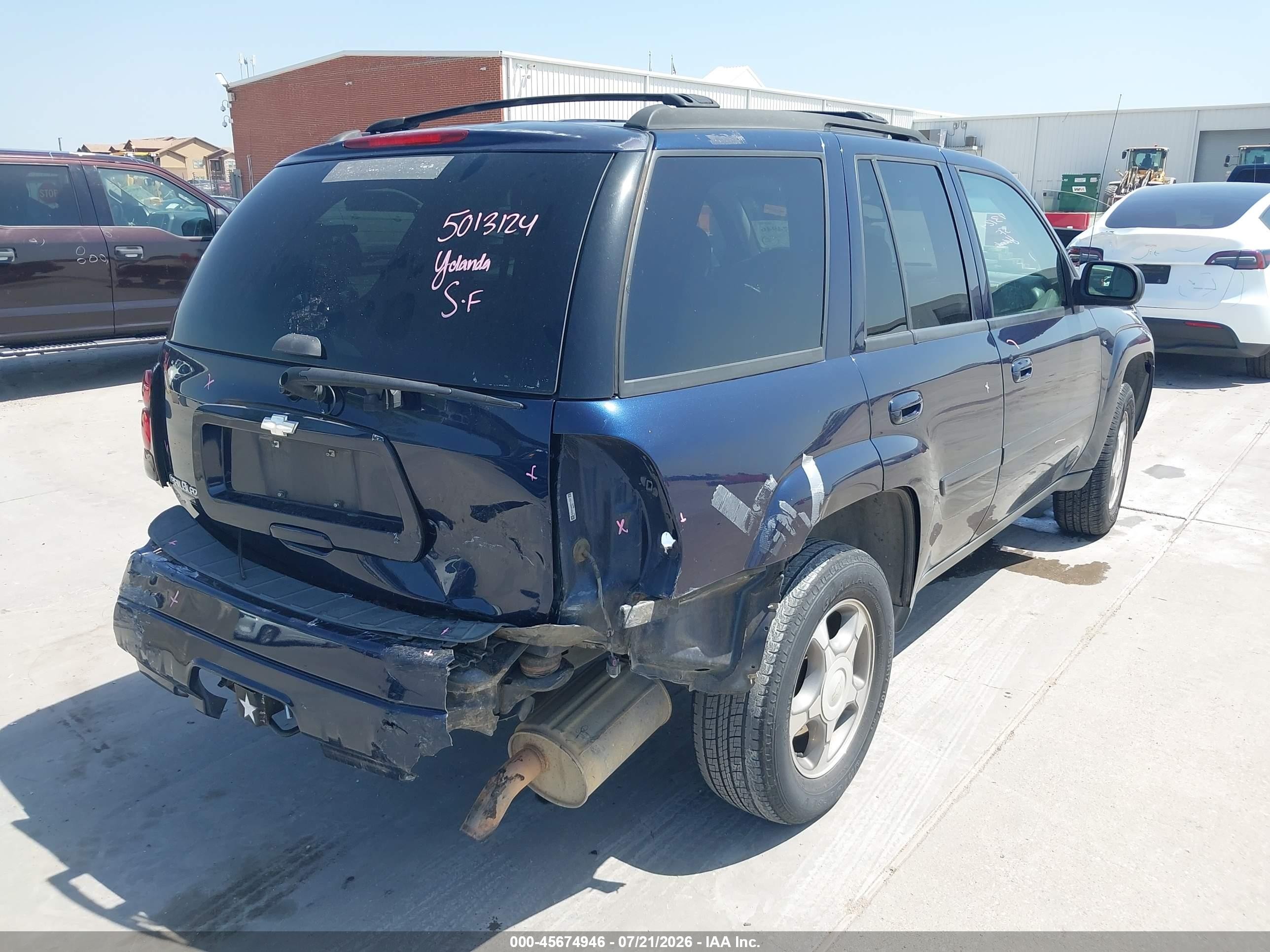 2008 Chevrolet Trailblazer Lt Blue vin: 1GNDS13S082147358