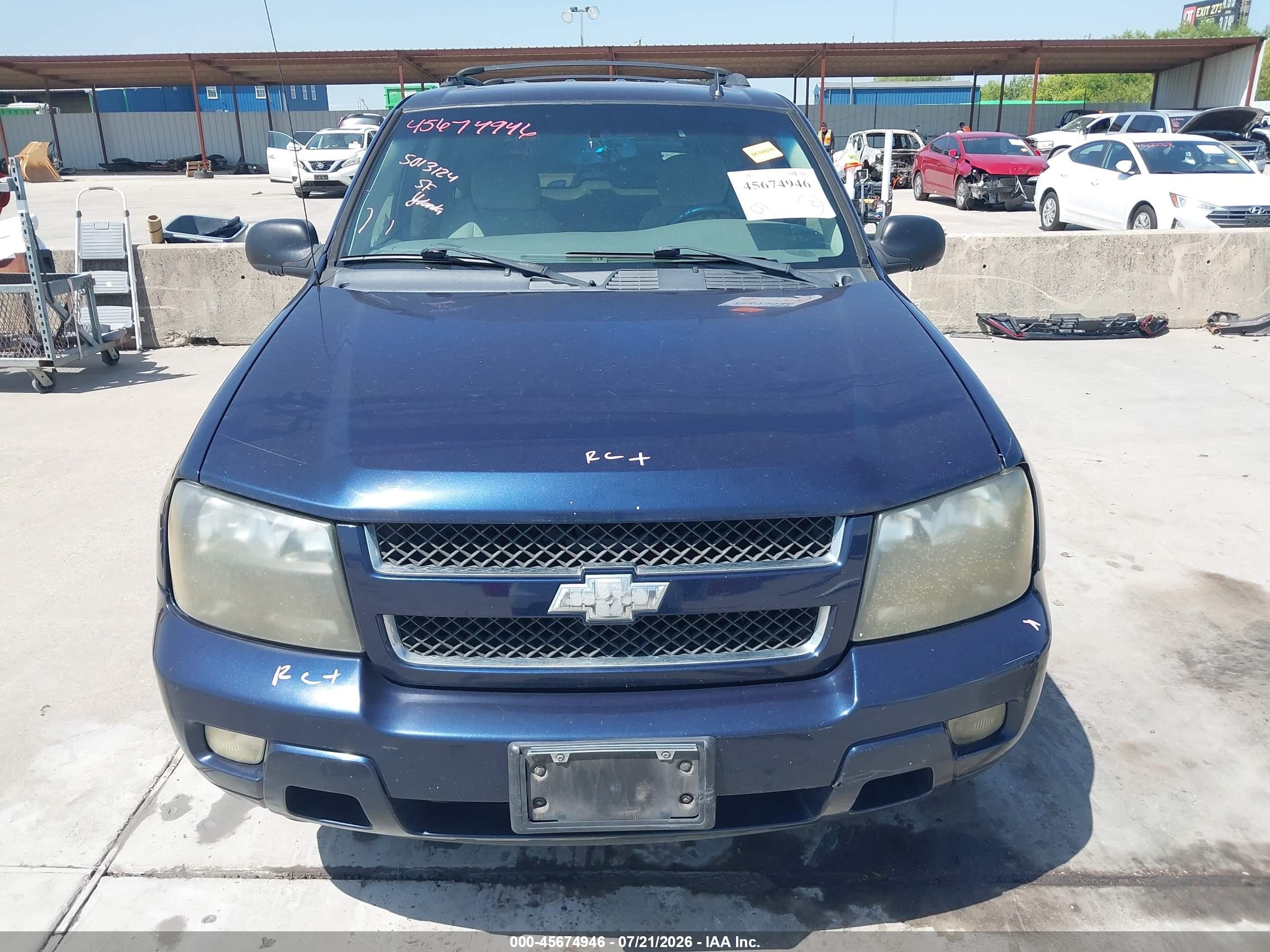 2008 Chevrolet Trailblazer Lt Blue vin: 1GNDS13S082147358