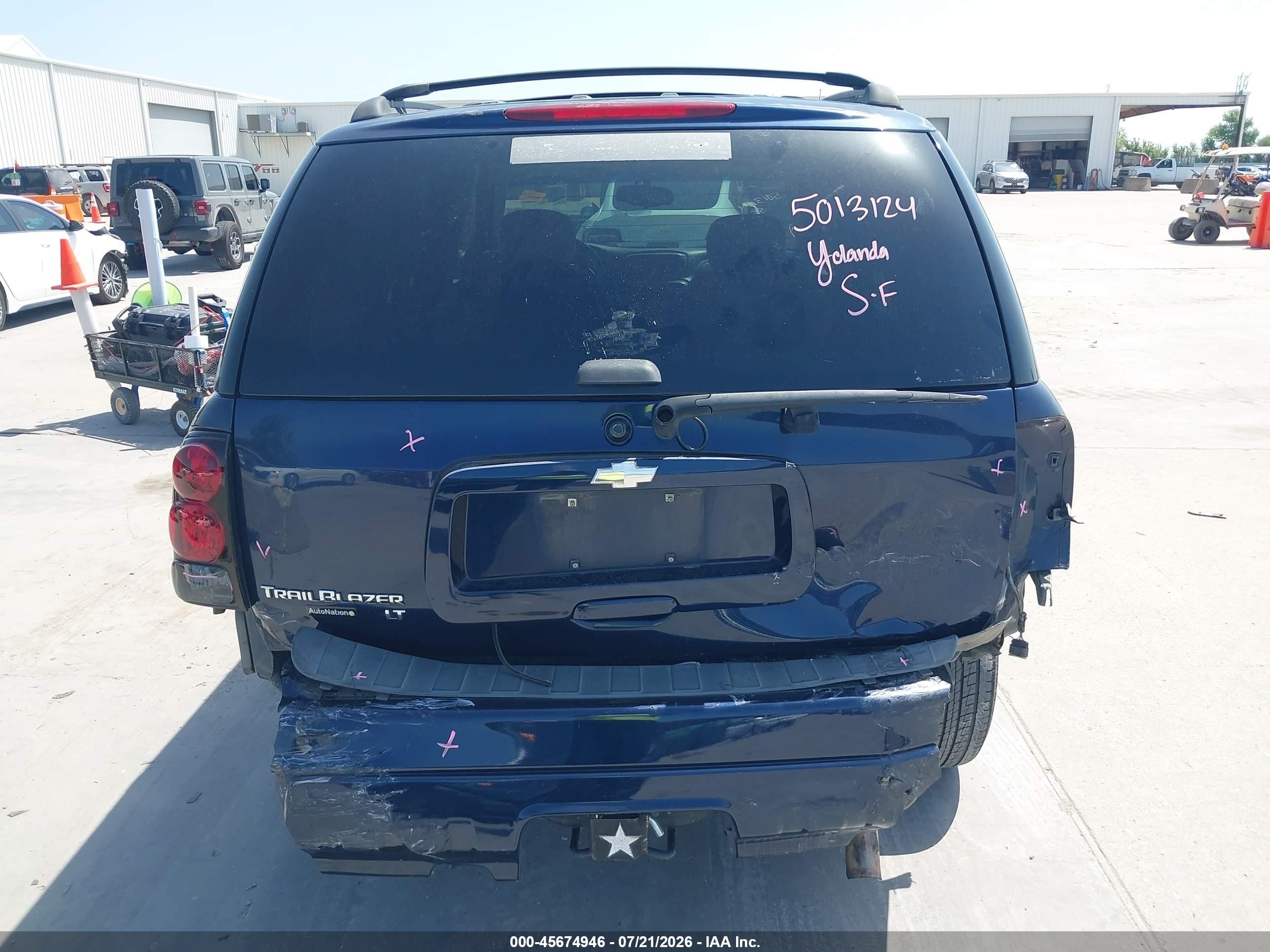 2008 Chevrolet Trailblazer Lt Blue vin: 1GNDS13S082147358