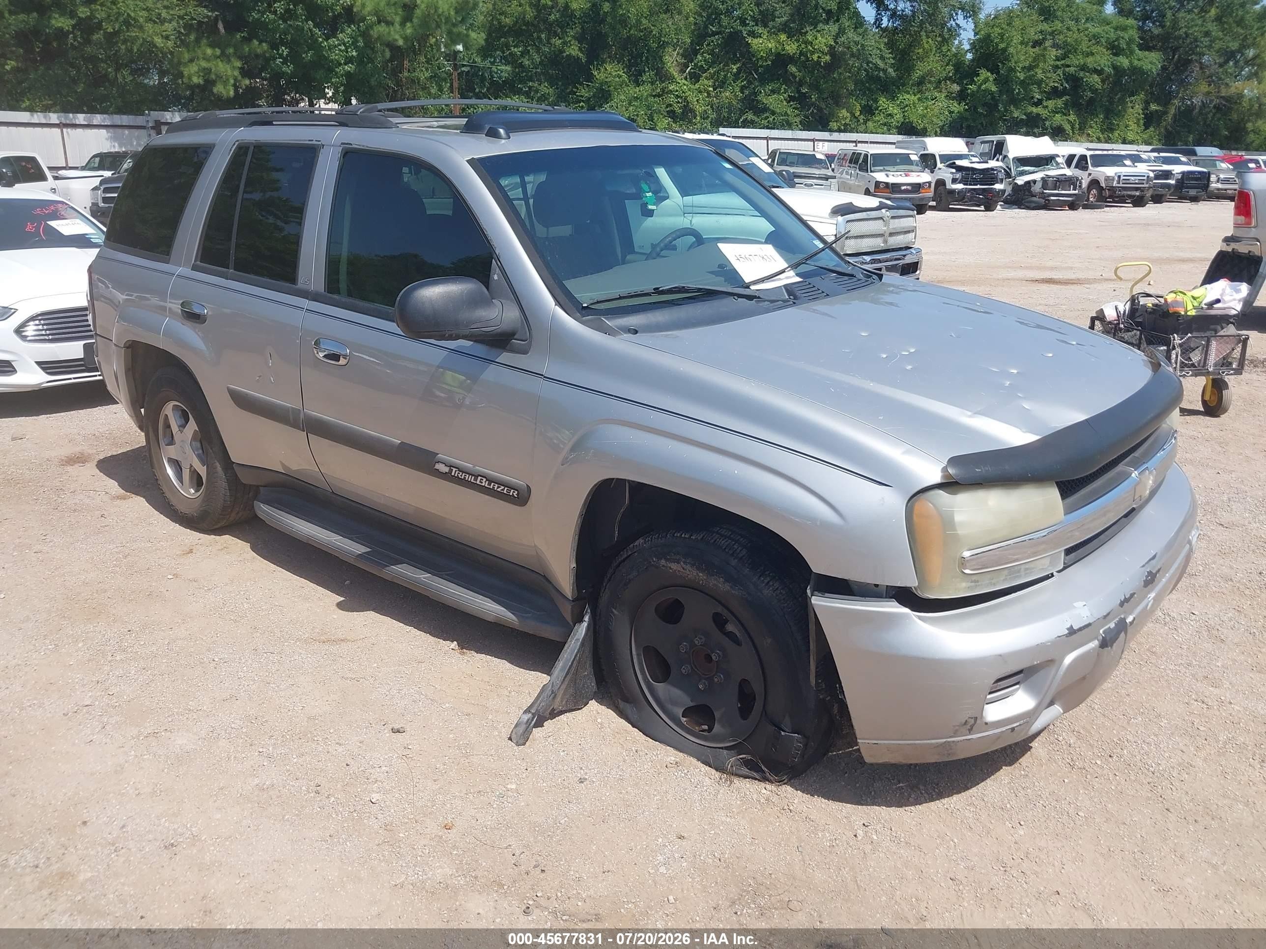 2004 Chevrolet Trailblazer Ls Gray vin: 1GNDS13S142405428