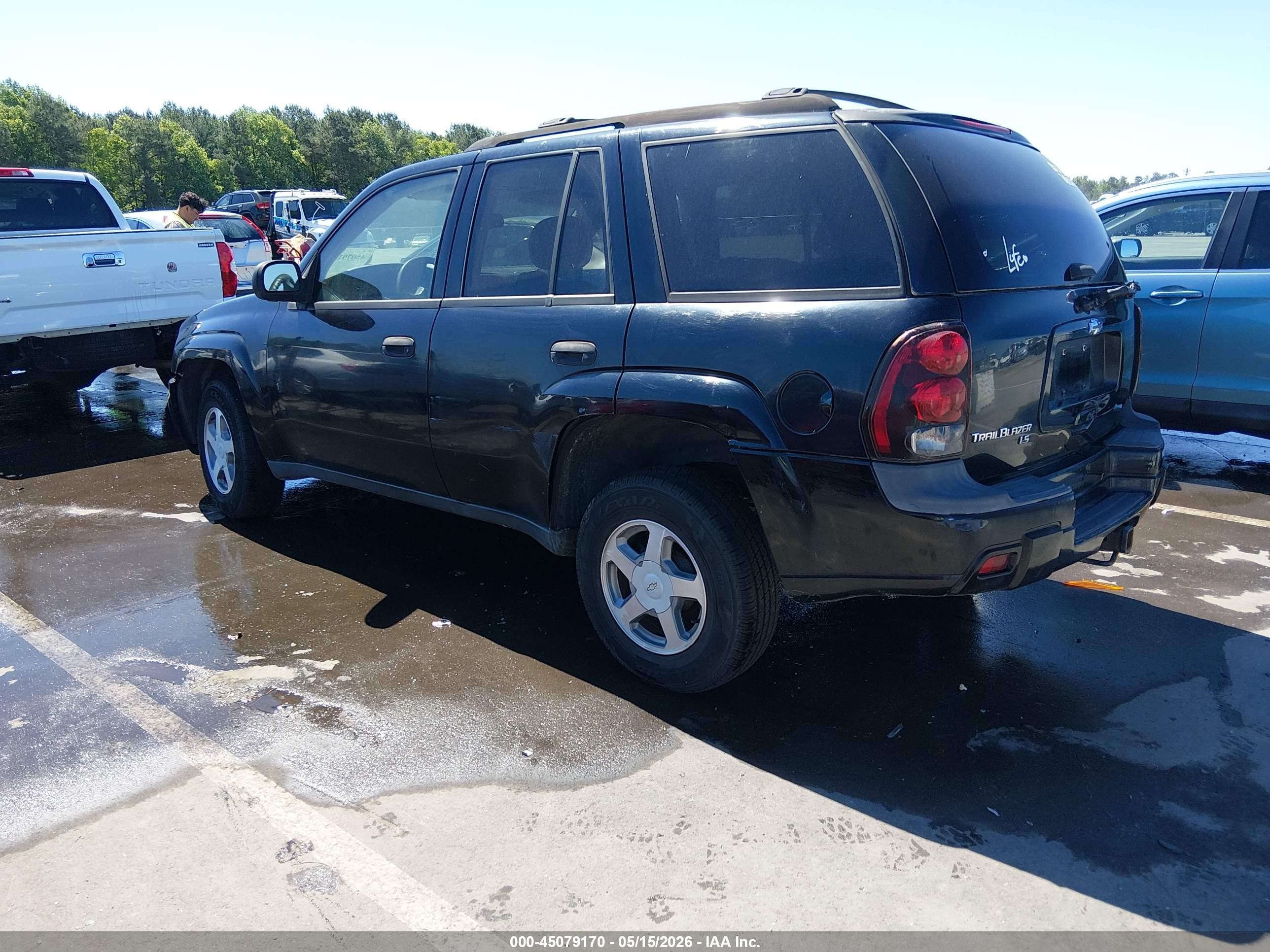 2006 Chevrolet Trailblazer Ls Black vin: 1GNDS13S162107030