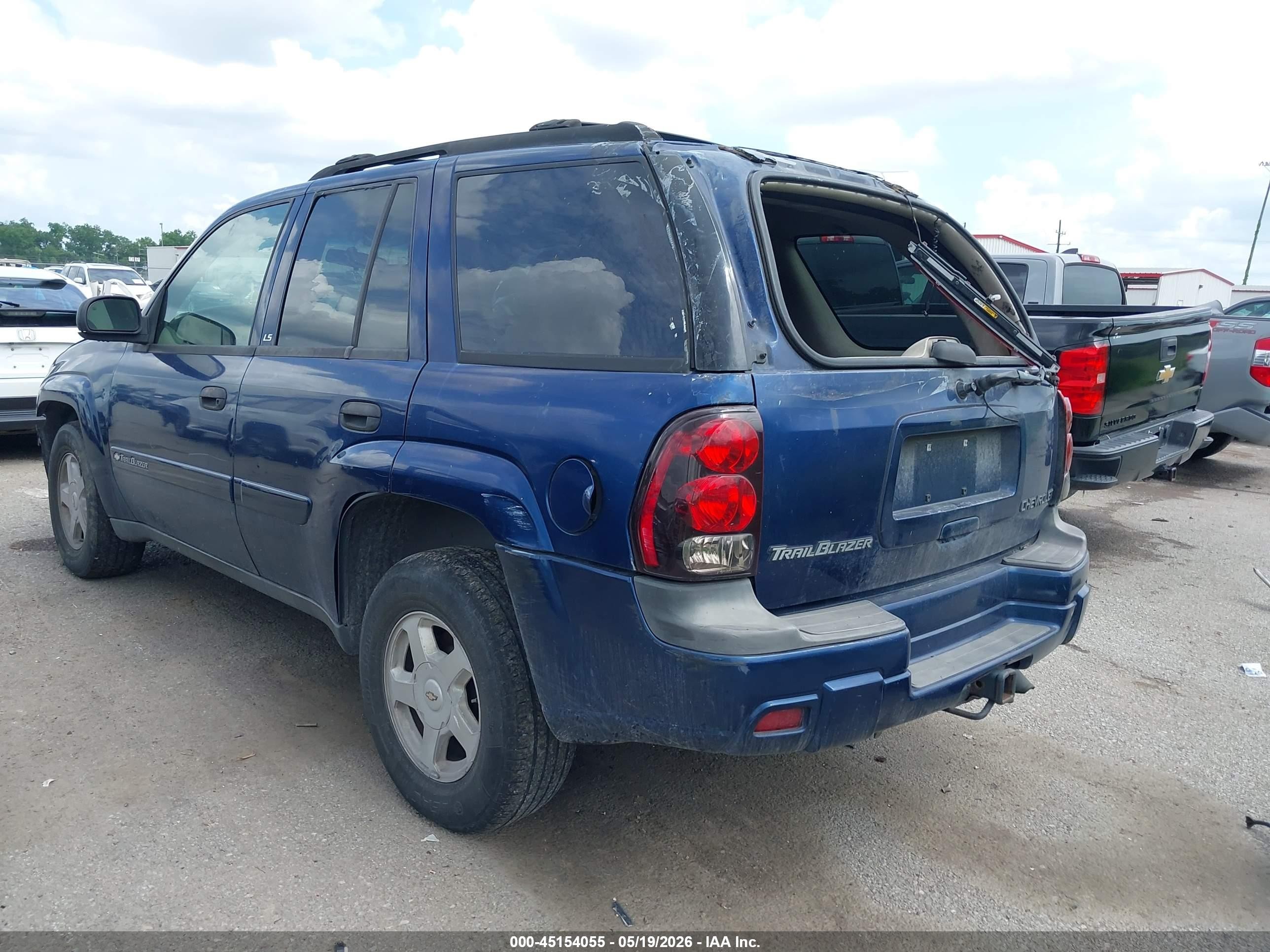 2002 Chevrolet Trailblazer Ls Blue vin: 1GNDS13S222523680