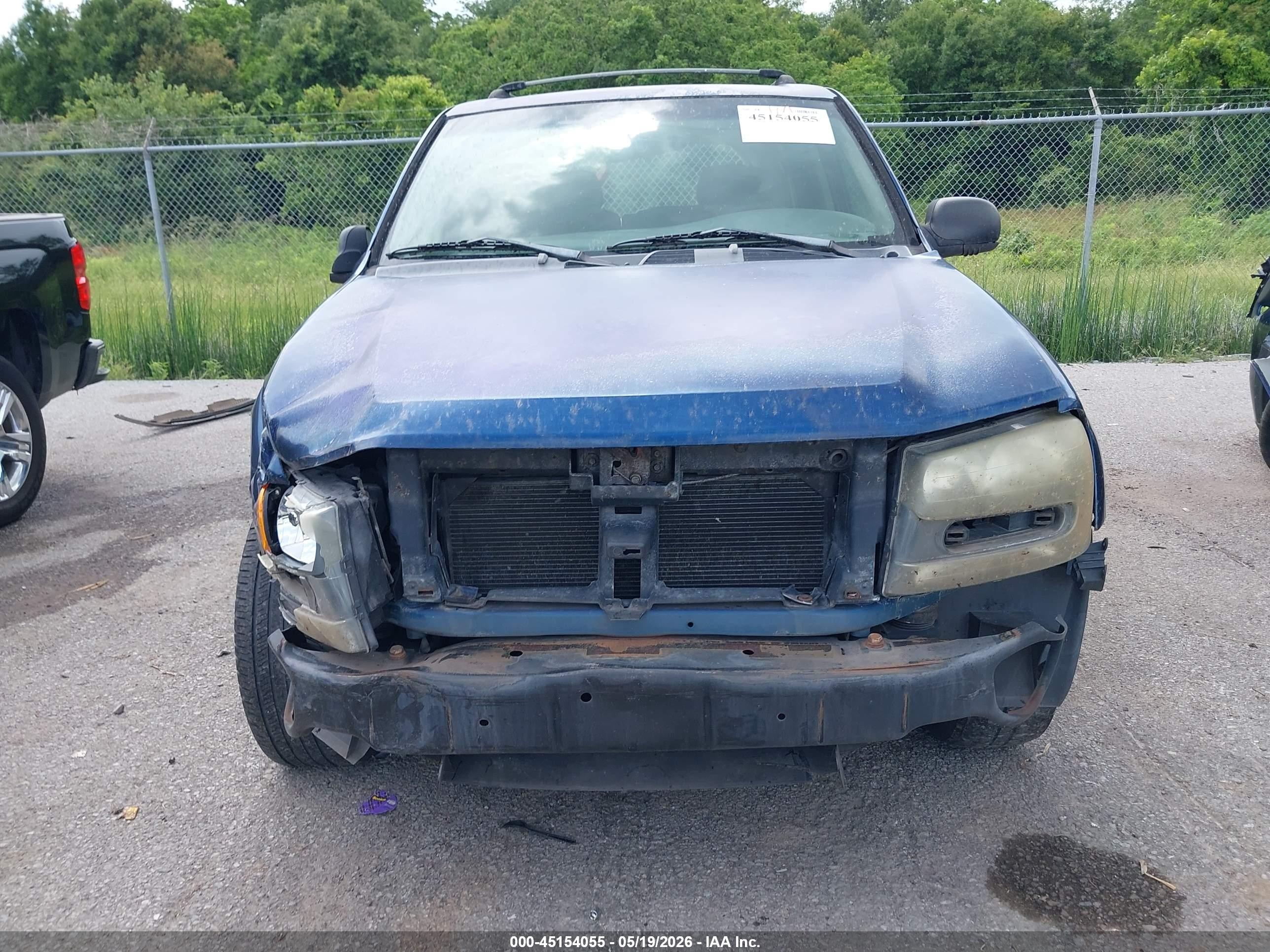 2002 Chevrolet Trailblazer Ls Blue vin: 1GNDS13S222523680