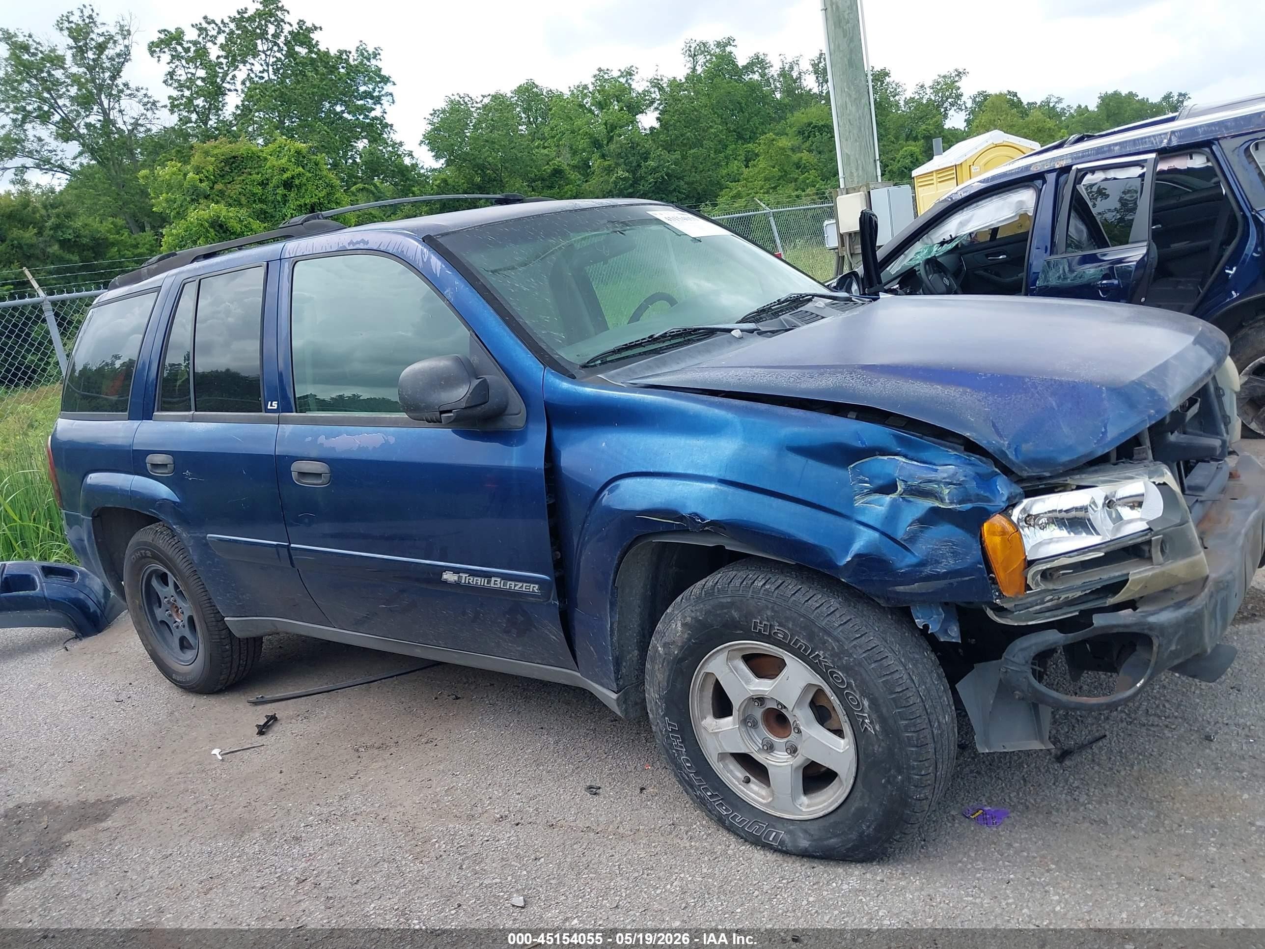 2002 Chevrolet Trailblazer Ls Blue vin: 1GNDS13S222523680