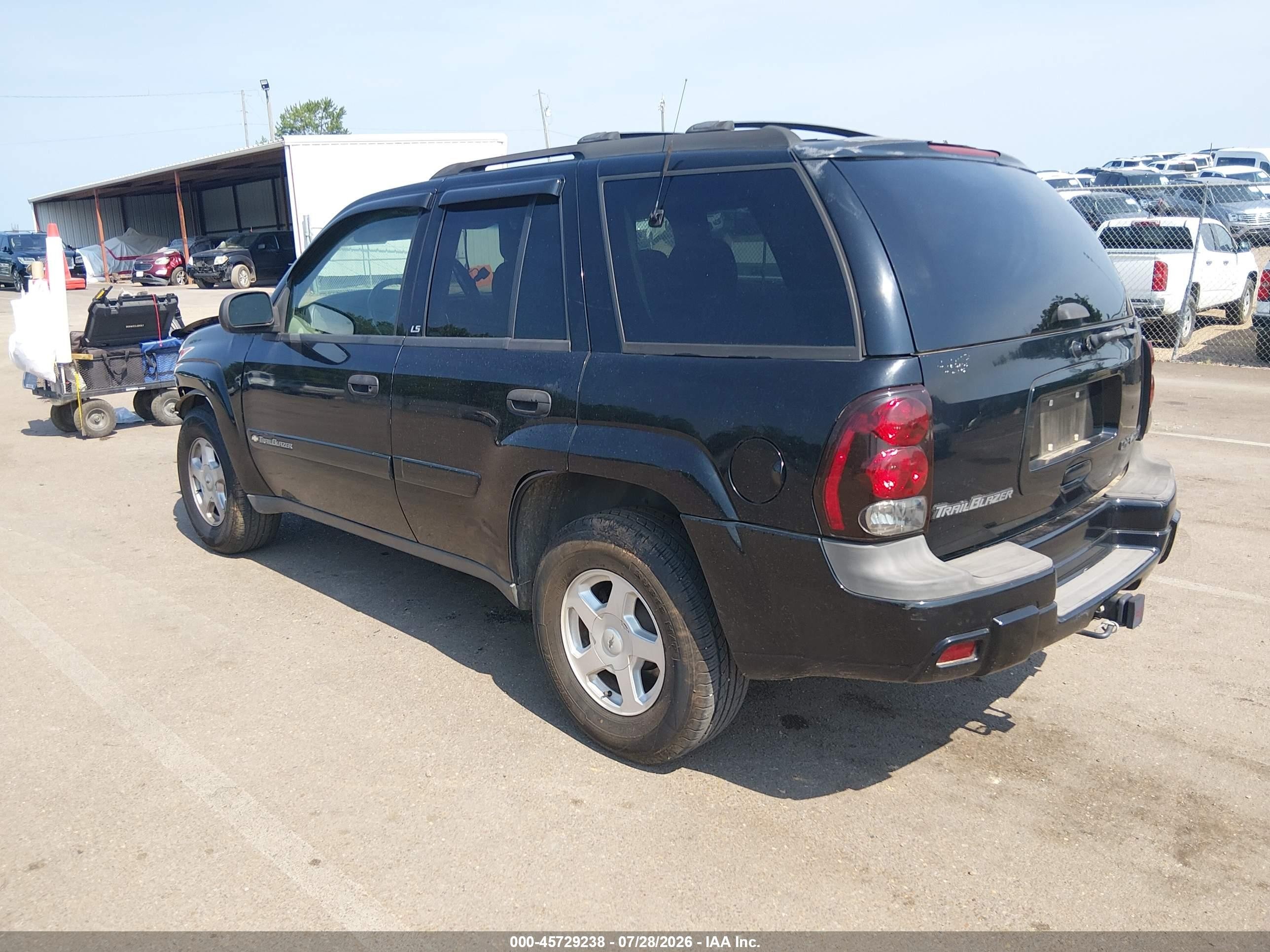 2002 Chevrolet Trailblazer Ls Black vin: 1GNDS13S422364080