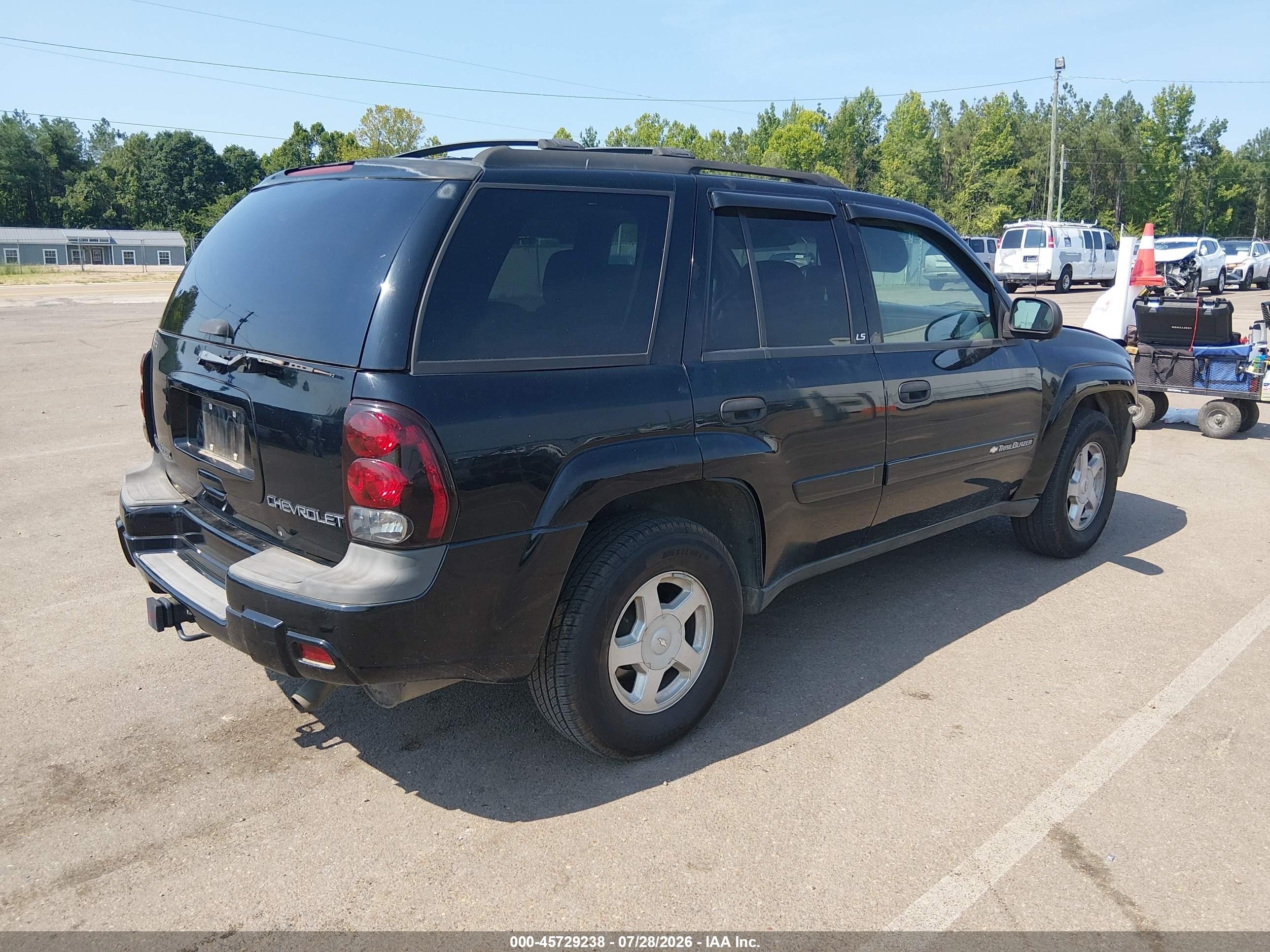2002 Chevrolet Trailblazer Ls Black vin: 1GNDS13S422364080
