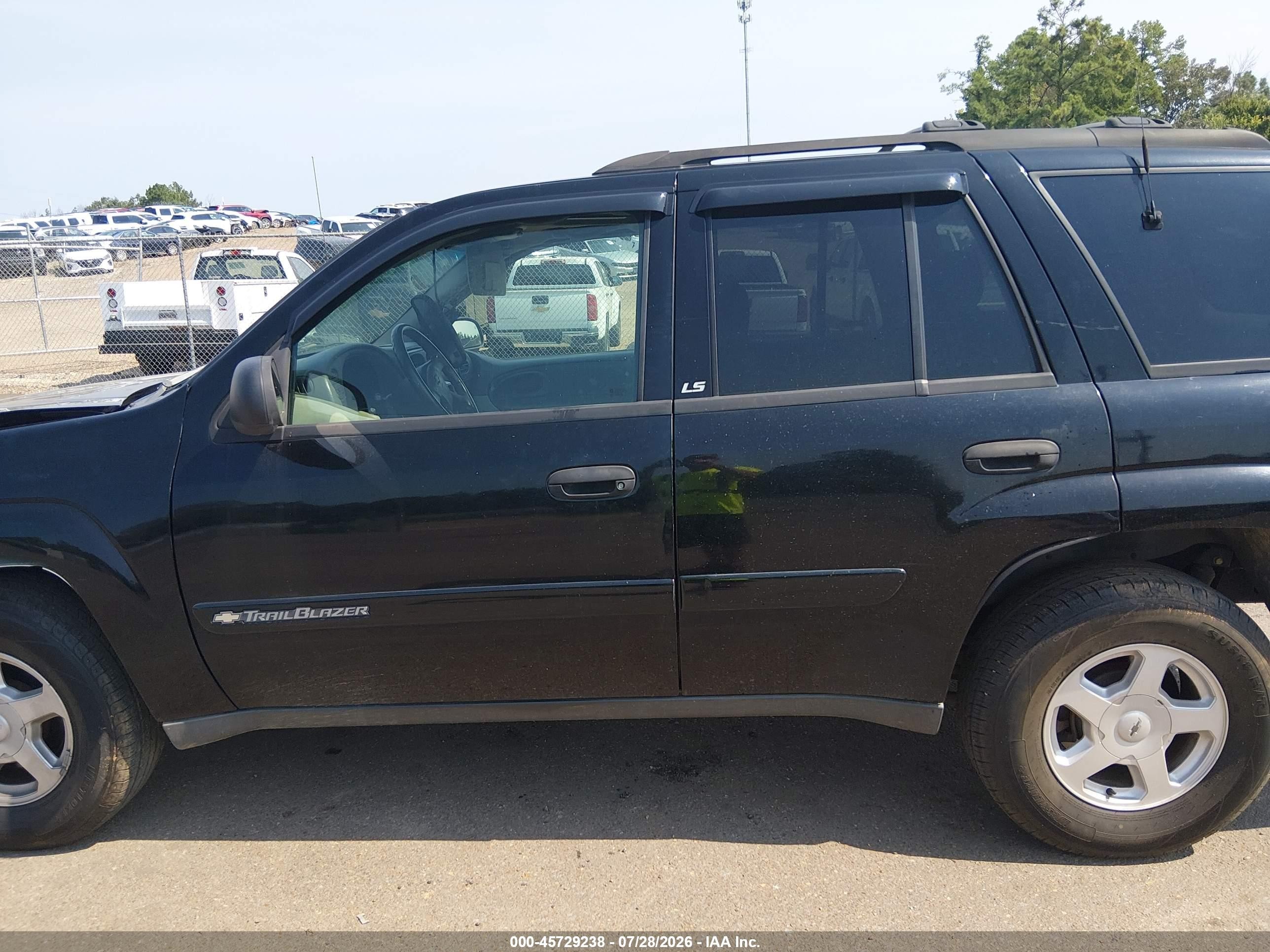 2002 Chevrolet Trailblazer Ls Black vin: 1GNDS13S422364080