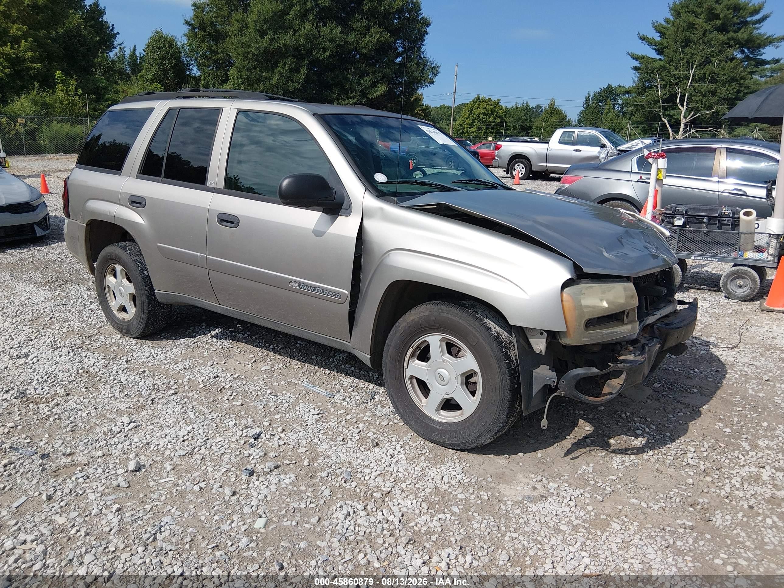 2002 Chevrolet Trailblazer Ls Gray vin: 1GNDS13S422458749