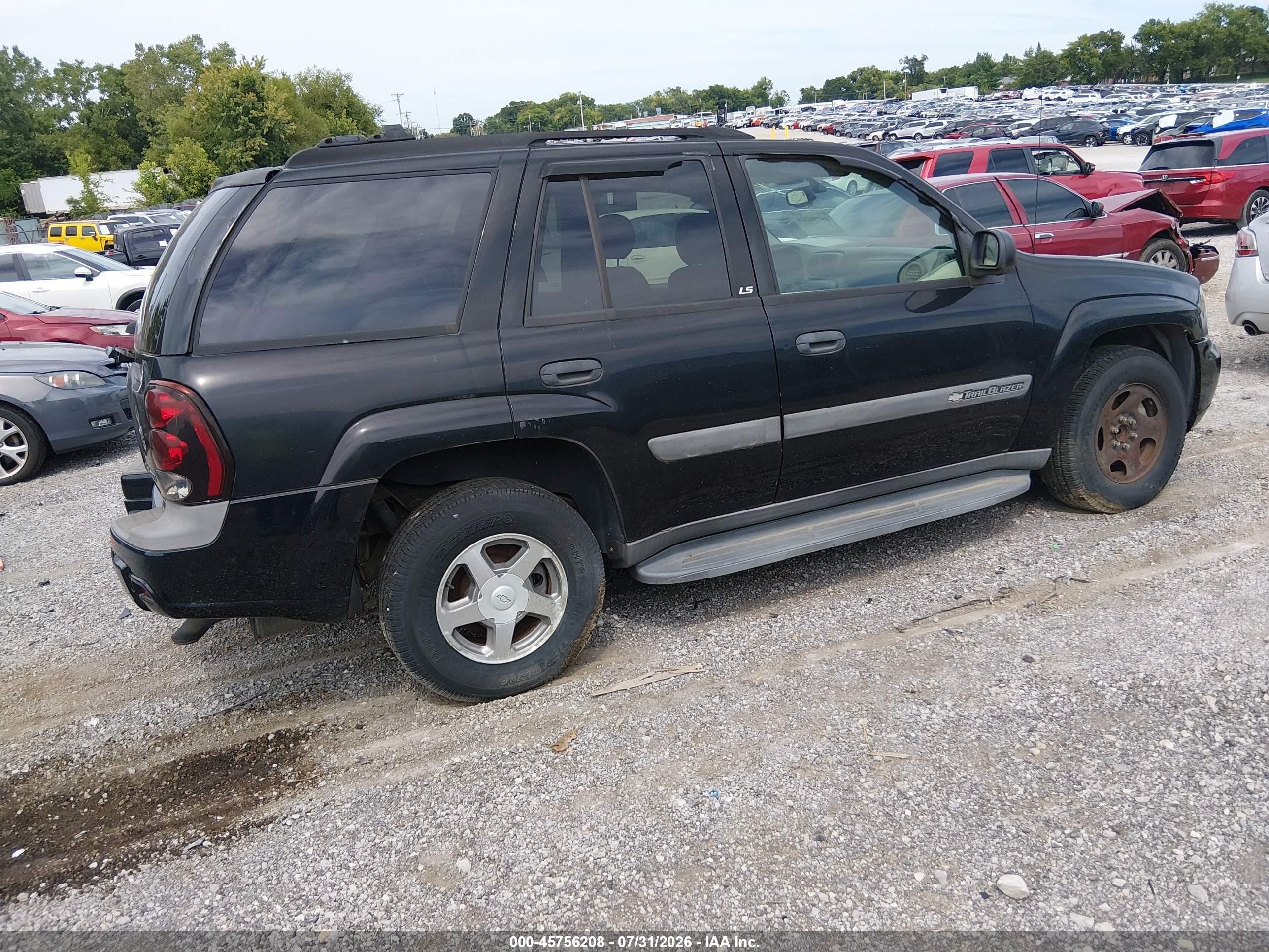 2004 Chevrolet Trailblazer Ls Black vin: 1GNDS13S442103325